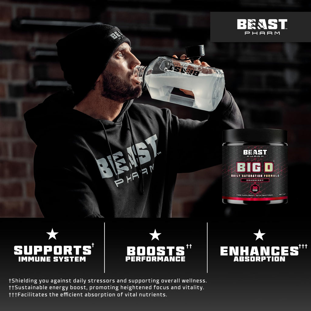 Beast Big D with Creatine Monohydrate Powder 30 Servings, Cranberry