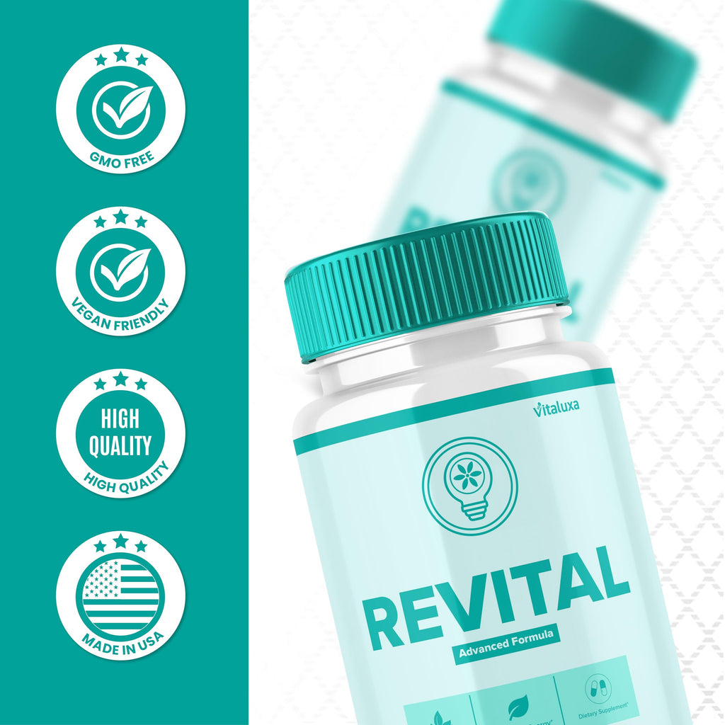 Revital Capsules, Revital Cactus Supplement Pills Premium Advanced Formula for Overall Health & Wellness, Re Vital All Natural Blood Support for Men Women Revitale Plus Vitamins (60 Capsules)