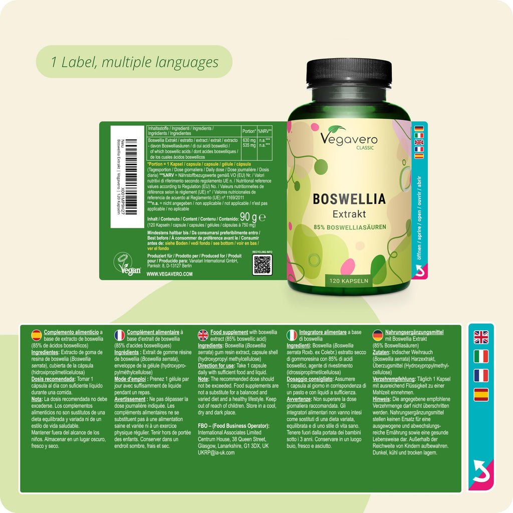 Vegavero BOSWELLIA SERRATA | 9450 mg 15:1 Extract 85% Boswellic Acids | NO Additives | Indian Frankincense Gum Resin Extract | Supports Healthy Bones and Joints | 120 Capsules | Vegan