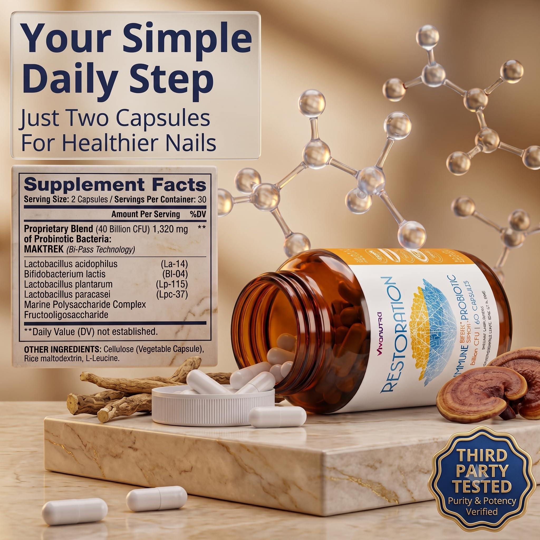 Restoration Probiotic Nail Fungus Supplement Extra Strength