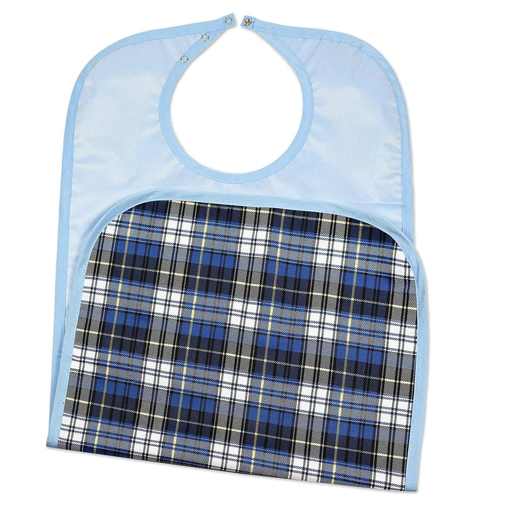 Medokare Waterproof Long Adult Bibs - Reusable Washable Waterproof Stain Resistant Clothing Protector, Designed for Seniors for Mealtime (2 Pack)