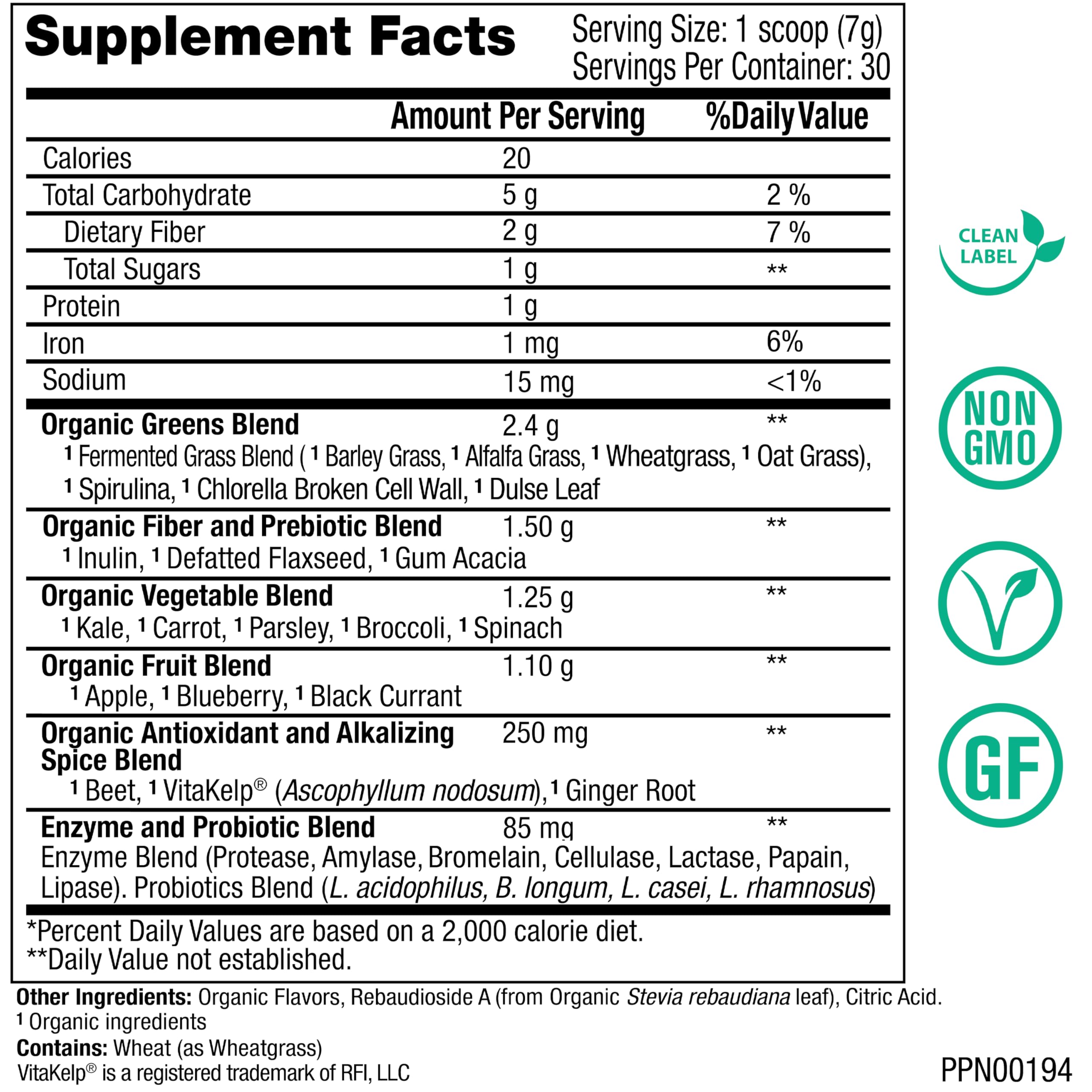Peak Pure & Natural Peak Greens Support pH Balance and Alkalinity | Superfood Green Drink Powder | Blend of Fermented Grass, Vegetable, & Fruit | Digestive Enzyme & Probiotic Powder