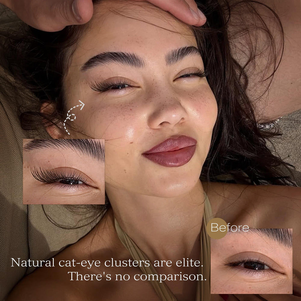 Natural Lash Clusters Wispy Eyelash Clusters C Curl Left&Right Cluster Eyelashes Extensions 180pcs Cluster Lashes DIY Individual Lash Extension Thin Band Cat Eye Lashes by TOOCHUNAG