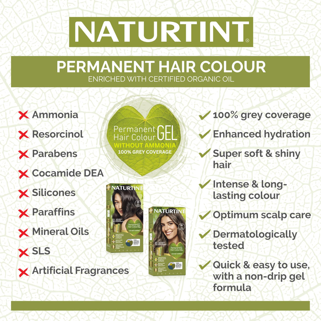 Naturtint Permanent Hair Colour Gel 7A Medium Ash Blonde, Plant Enriched, Biobased, Ammonia Free, Long Lasting Grey Coverage and Radiant Colour, Nourishment and Protection