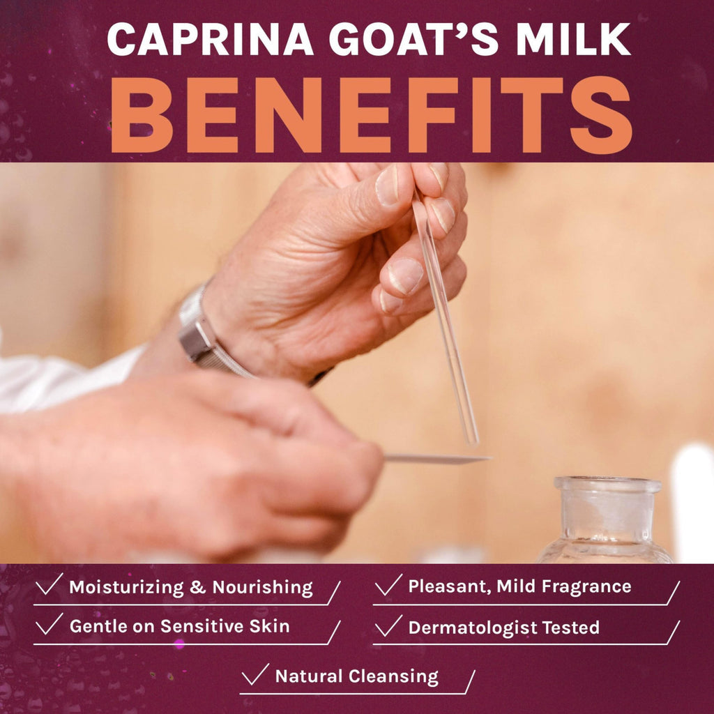 Caprina by Canus Goat Milk Soap Bar, FRAGRANCE FREE, 3.2 oz (90 g) Bars, 6-Pack, Moisturizing Daily Cleanser for Face, Hands & Body, Fresh Canadian Goat Milk