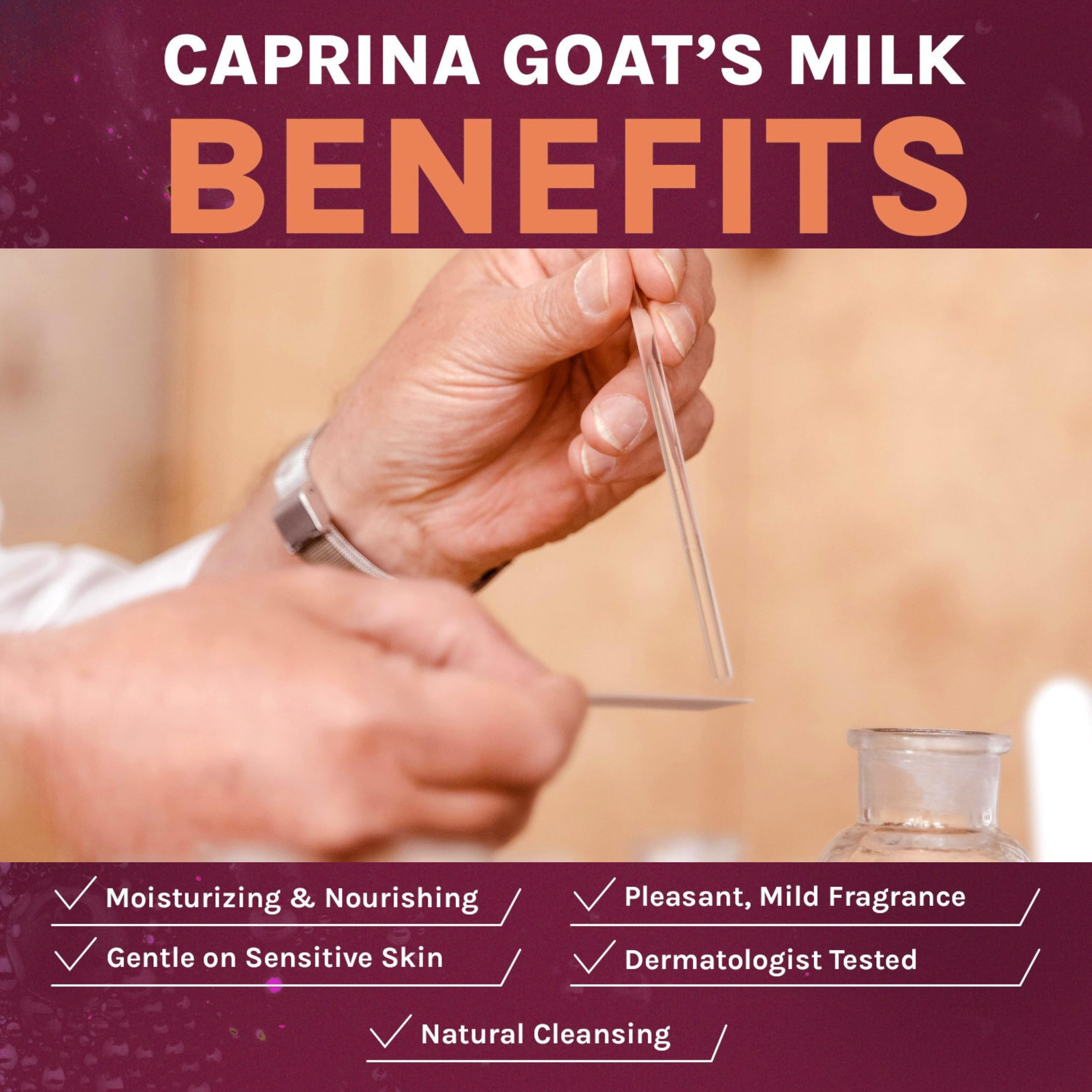Caprina by Canus Goat Milk Soap Bar, FRAGRANCE FREE, 3.2 oz (90 g) Bars, 6-Pack, Moisturizing Daily Cleanser for Face, Hands & Body, Fresh Canadian Goat Milk