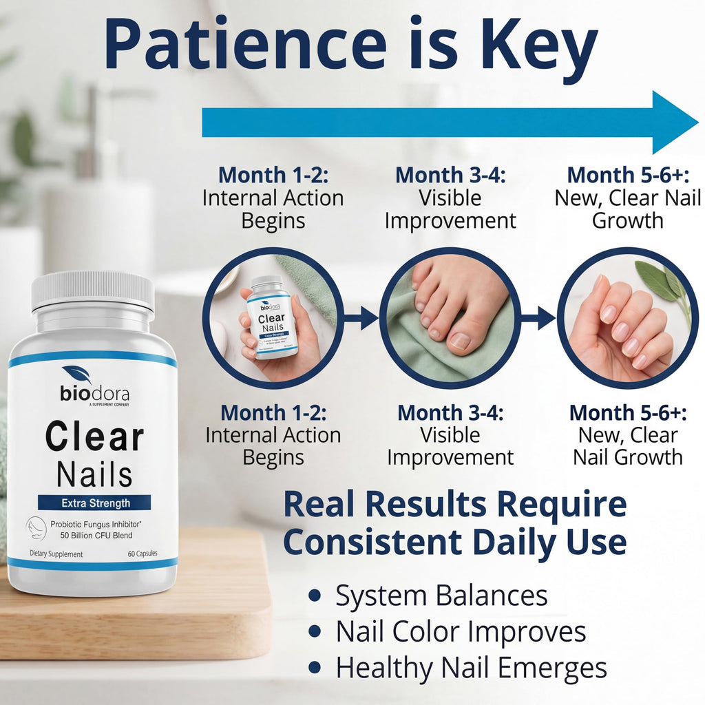 Biodora Oral Probiotic Antifungal Pills - Extra Strength Nail Fungus Eliminator | Toenail Fungal Inhibitor - Clear Nails Supplement | 50 Billion CFU (60 Capsules)