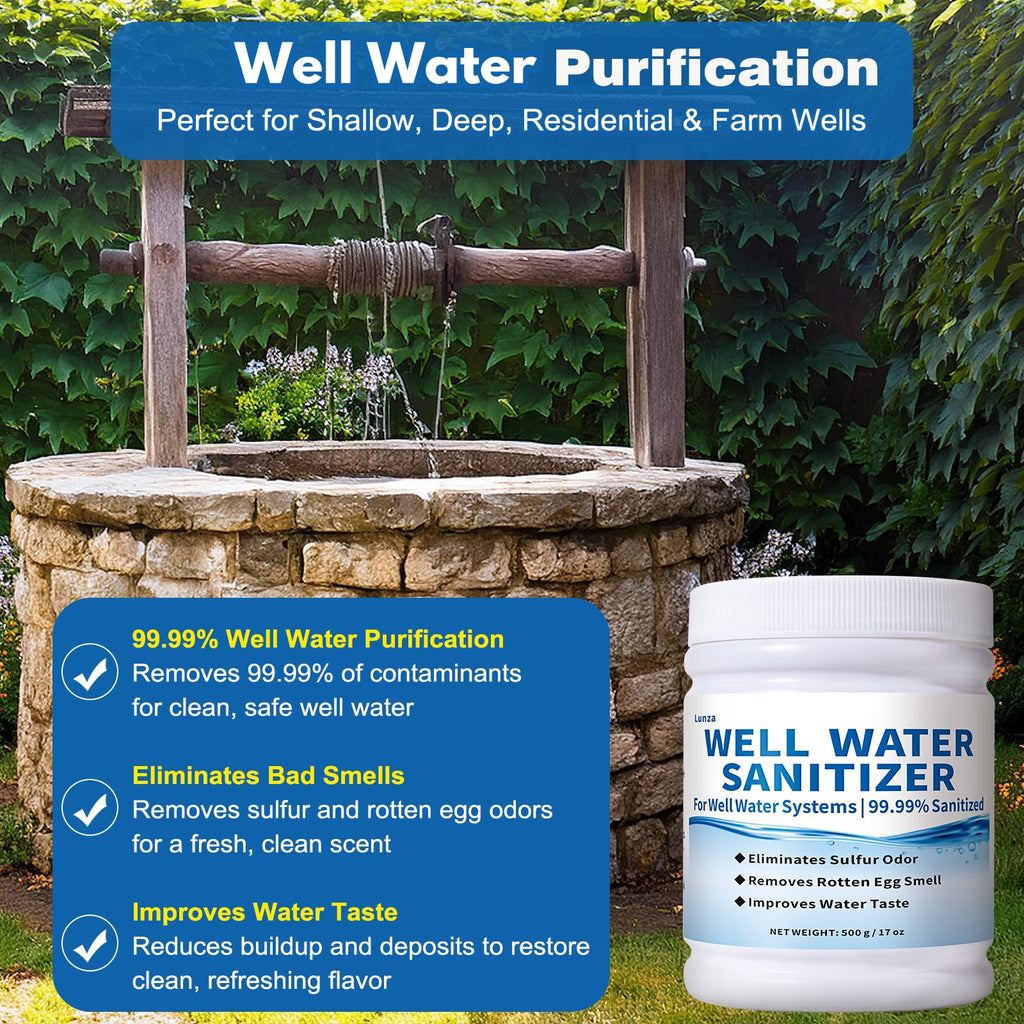 Well Water Purification Tablets – For Sulfur Odors, Rotten Egg Smell, Iron Buildup & Awful Sewer Smells – Improves Taste & Odor | Food-Grade Formula