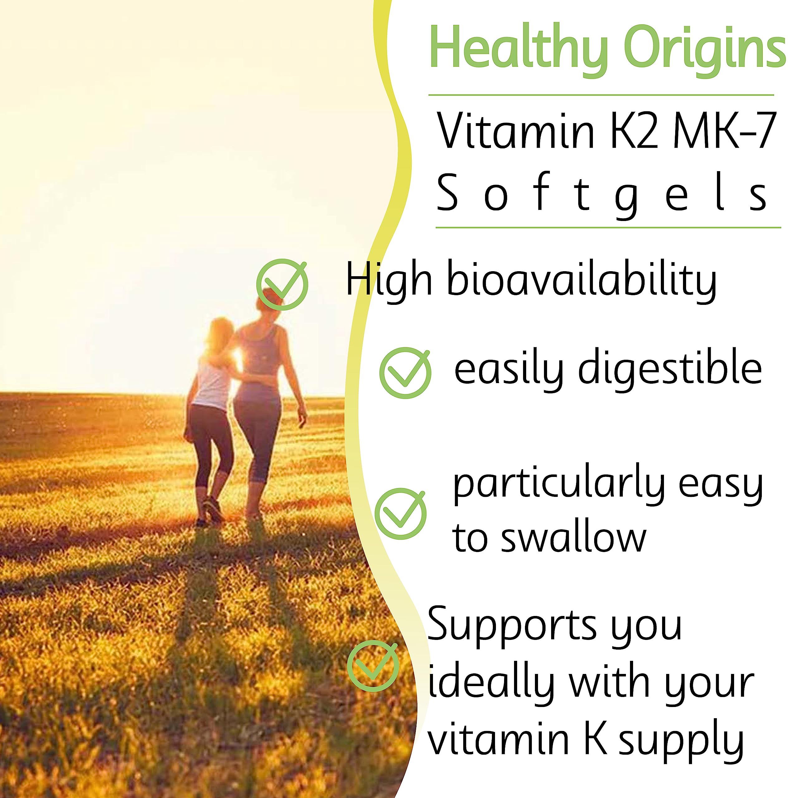 Healthy Origins, Vitamin K2 as MK-7, 100 mcg, 180 Vegetarian Softgels, High Strength, Gluten Free, SOYA Free, Non-GMO