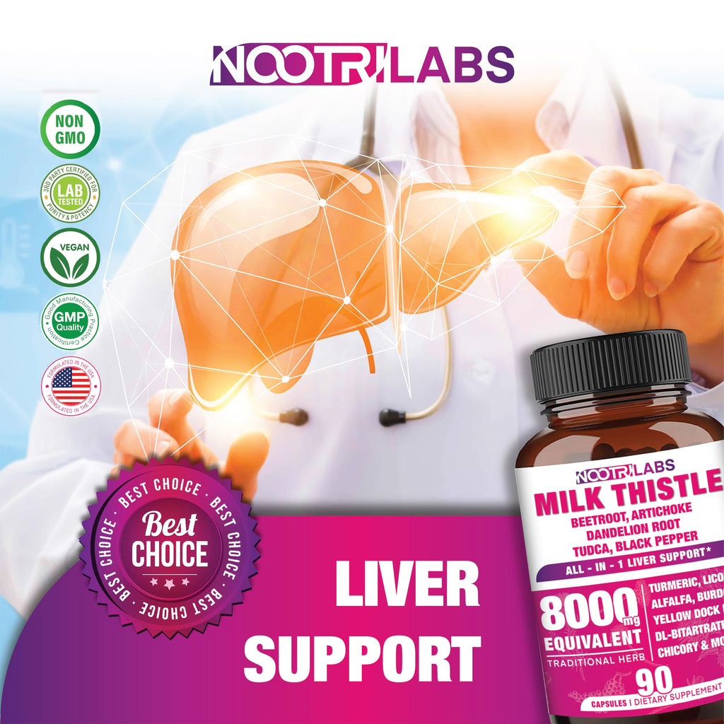 All-in-1 Highest Potency Milk Thistle NAC BeetRoot Artichoke Dandelion Root - Liver Health Support, Cleanse Detox & Repair, Antioxidant, Plus TUDCA Choline and Ginger - 90 Vegan Capsules