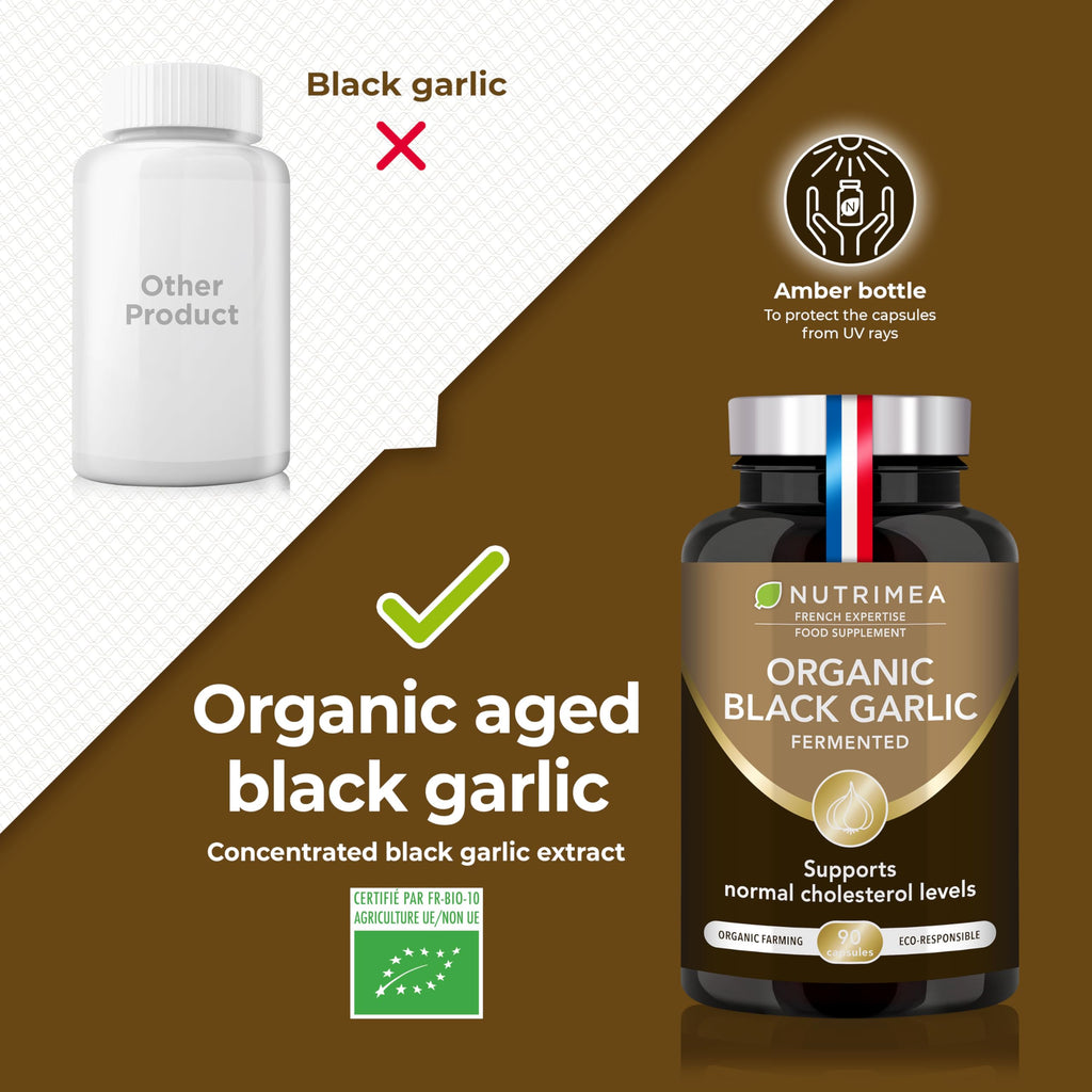 Organic Fermented Black Garlic - 90 Capsules - Nutrimea