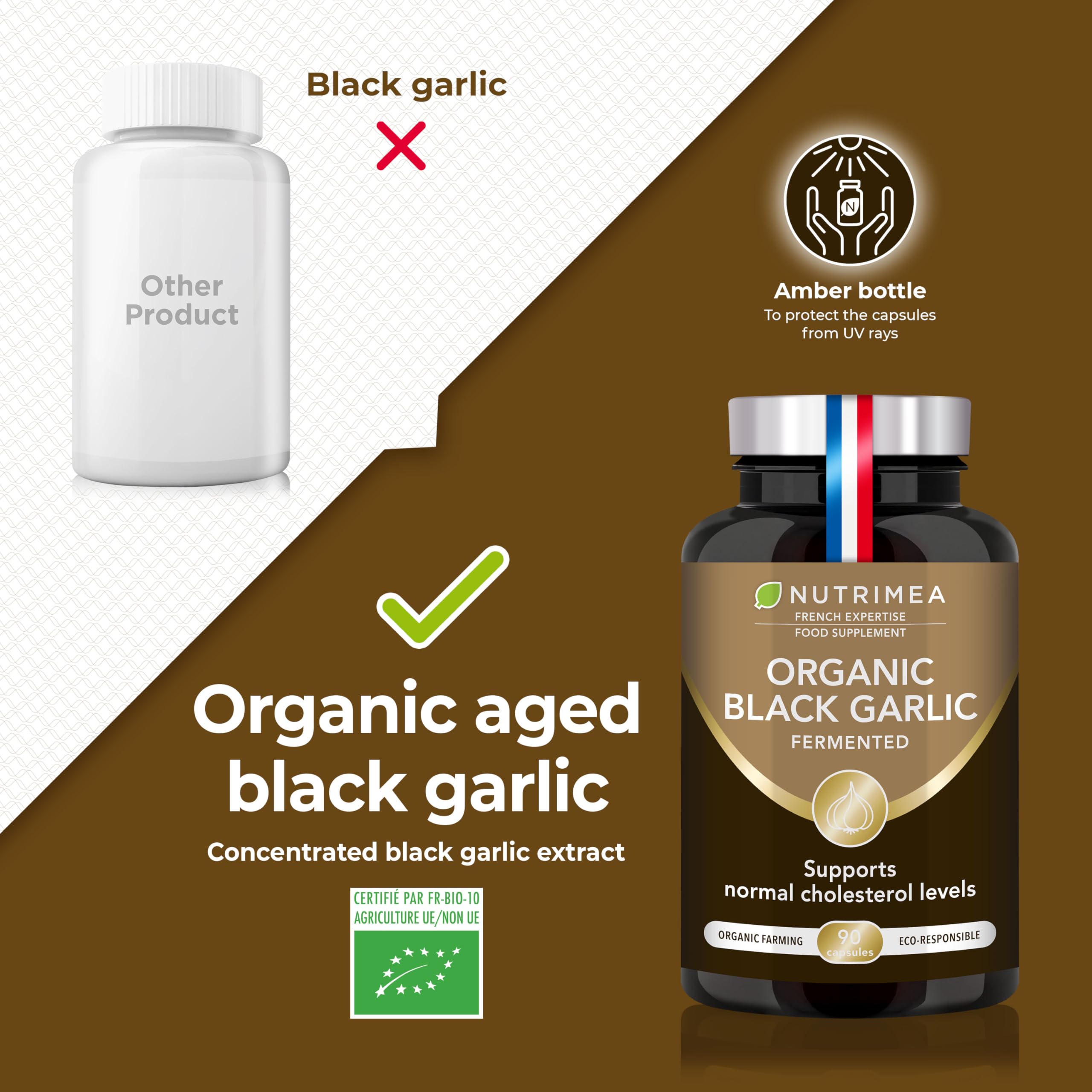 Organic Fermented Black Garlic - 90 Capsules - Nutrimea