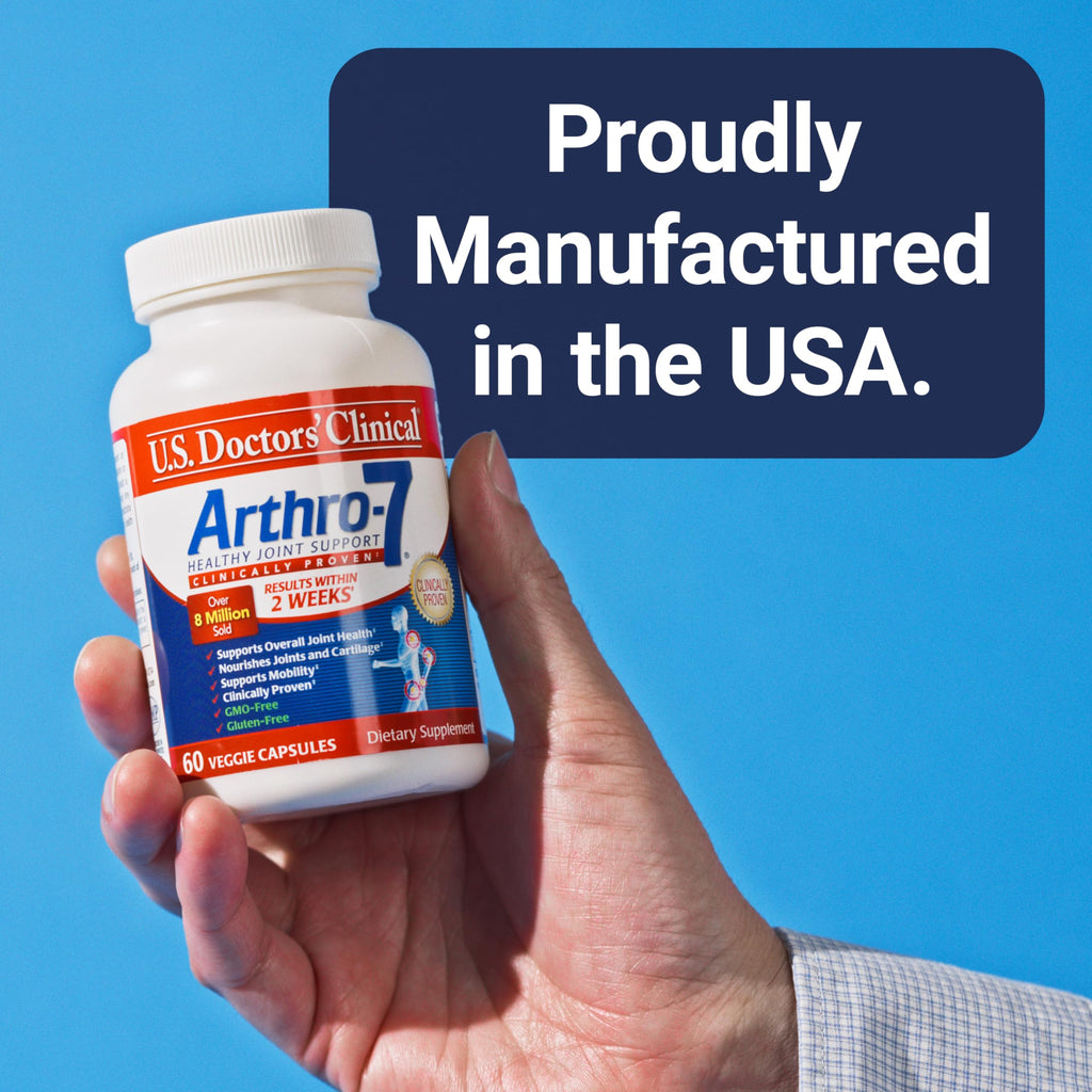 U.S. Doctors’ Clinical Arthro-7 - Clinically Studied Joint Support Complex with Turmeric, Collagen, Bromelain for Flexibility, Mobility, & Strong Cartilage - 180 Capsules(3 Bottles) - 45/90-Day Supply