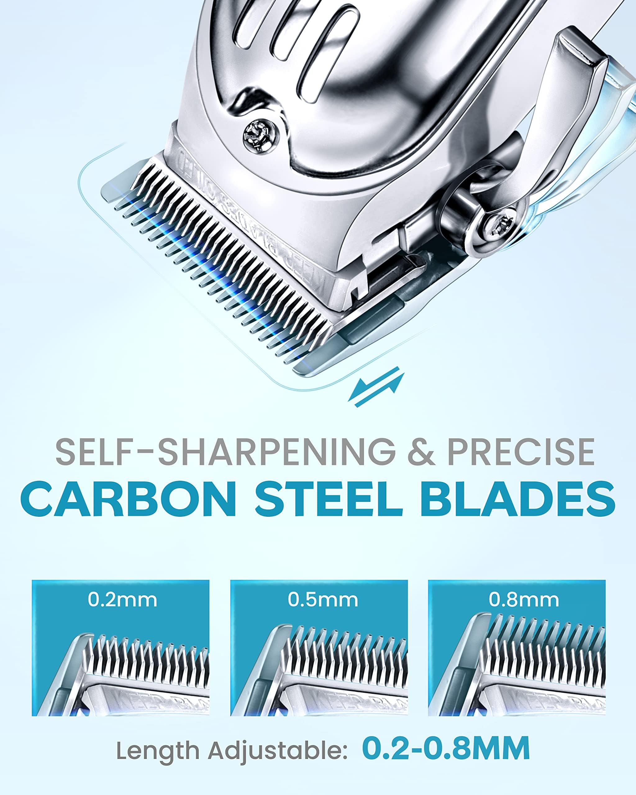Professional Cordless Hair Clippers for Men, Trimmers Set and Barber Clippers for Haircut, Beard Trimmer Kit with LCD Display, Grooming Set, Rechargeable Hair Cutting Machine for Family