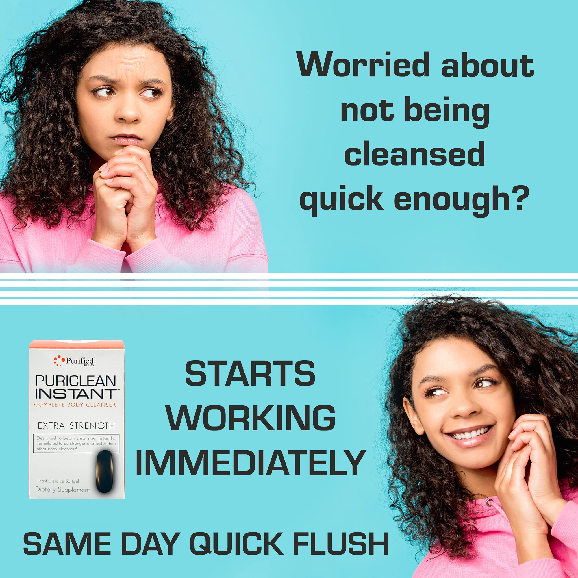 Wellgenix Puriclean Instant Complete Body Cleanser, 1 Fast Acting Softgel, Premium Extra Strength Herbal Cleanse Detox, One Hour Detox Support Supplement