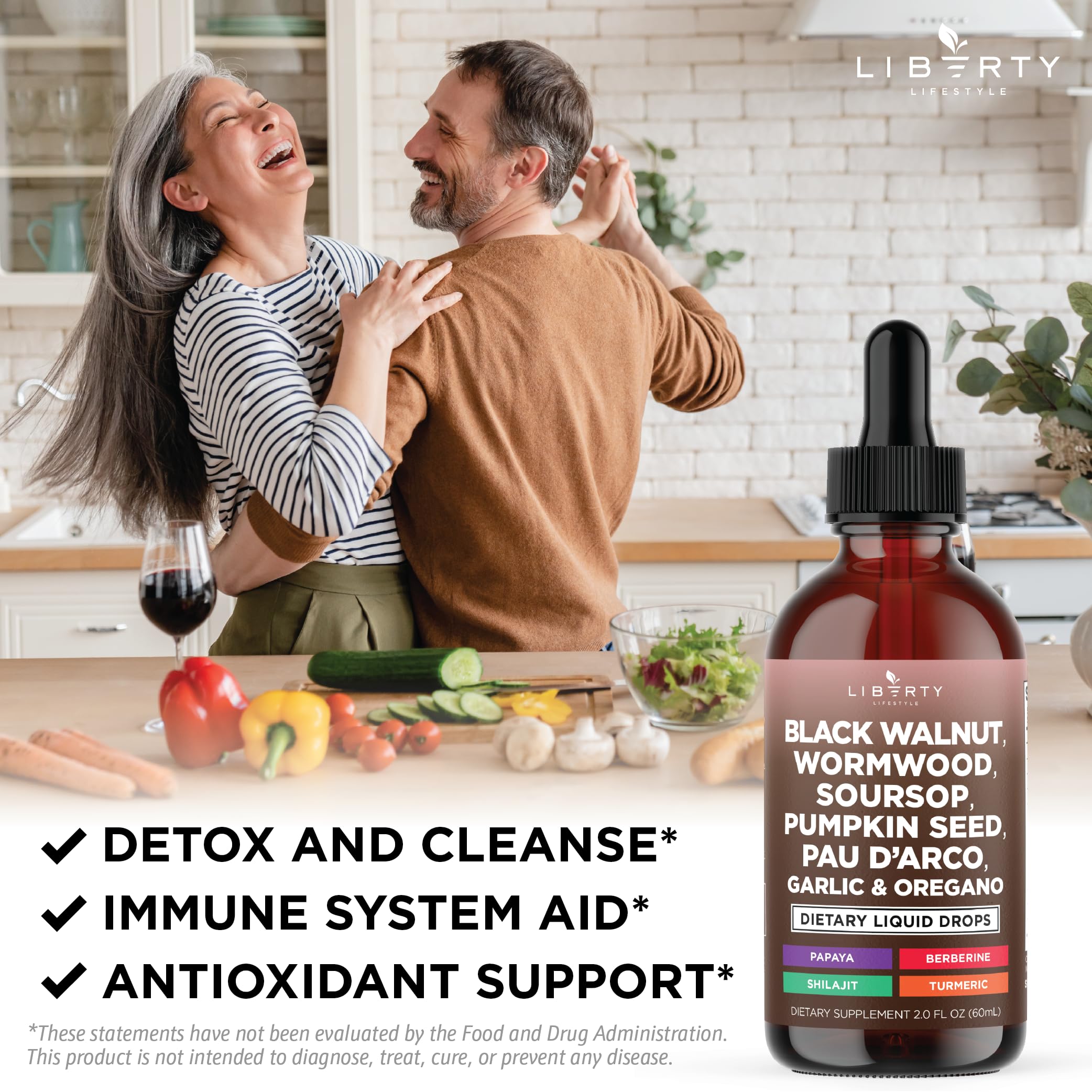 Defend Wormwood Black Walnut Cleanse for Humans Drops Liquid Soursop Garlic Pumpkin Seed PAU D'Arco Oil of Oregano Turmeric Berberine Neem Extract Hull Bark Tincture - 8 OZ