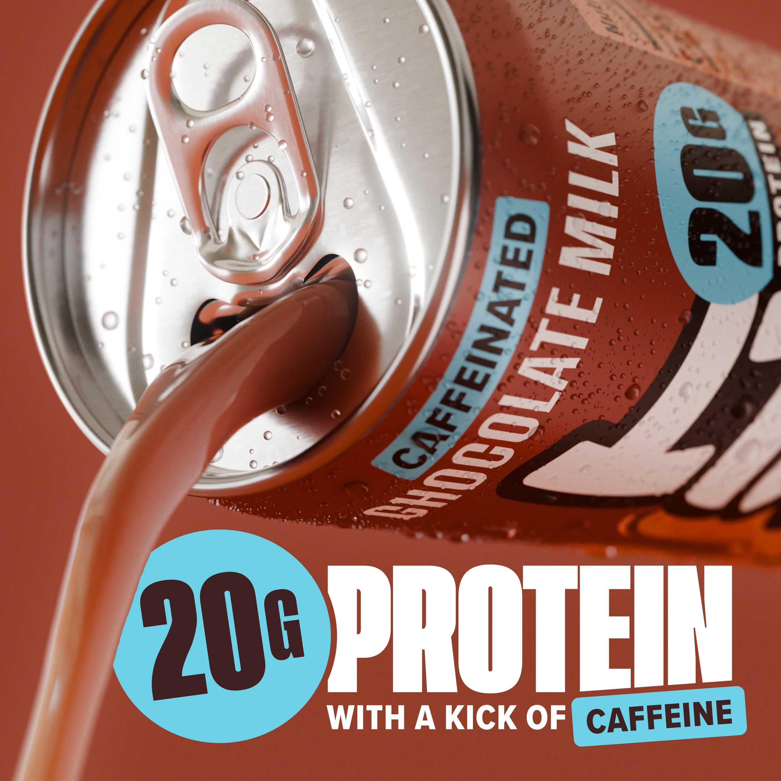 Spylt High Protein Chocolate Milk with 60mg Caffeine & 20g Protein - 90 Calories, Ready to Drink, Sugar Free, Lactose Free Milk, Perfect for Workout Recovery & Afternoon Pick Me Up - 12 Count - Packaging May Vary