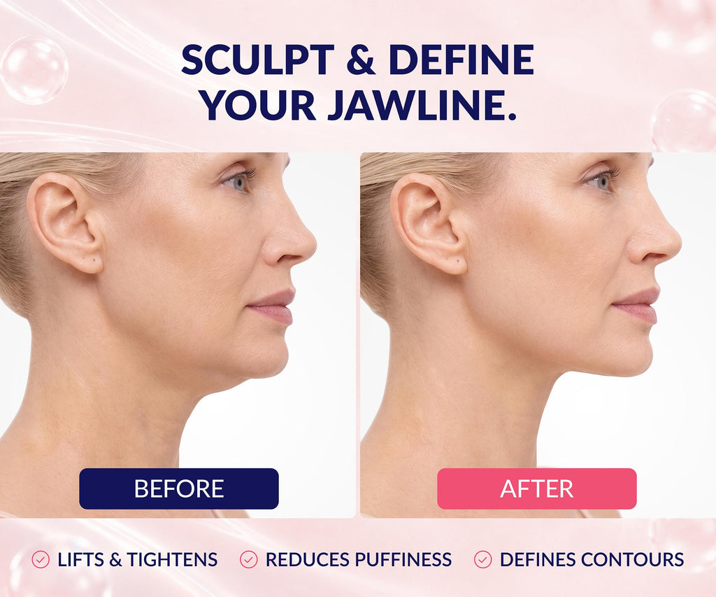 STYLIA V Line Lifting Collagen Face Mask - Lift, Firm & Contour Jawline - Double Chin Strap with Hyaluronic Acid & Aloe Vera - Hydrating Neck & Face Tightening Mask - Chin Strap for Sleeping - 20PC