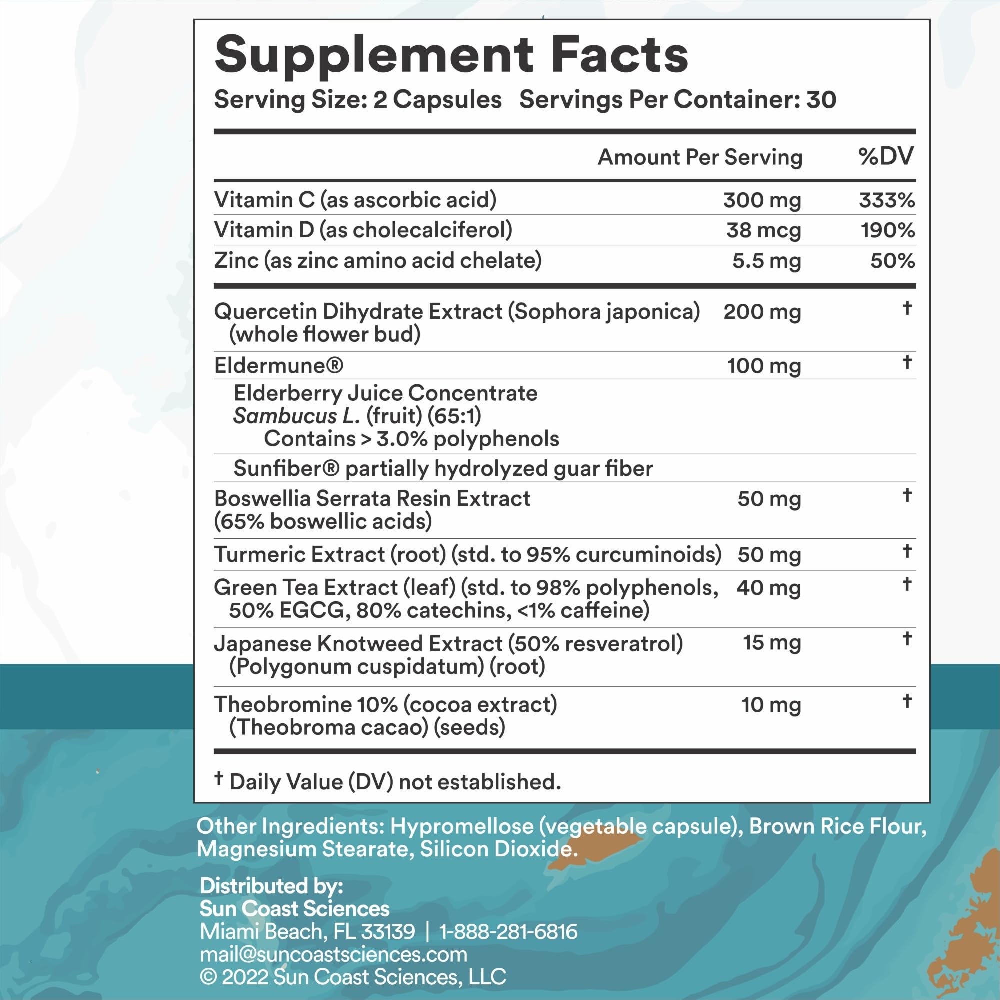 SUN COAST SCIENCES BioShield MD from Premium Immunity Support with Vitamin C, Vitamin D, Zinc, for Focus, Clarity, Joints Healthy and Muscle Recovery (60 Capsules)