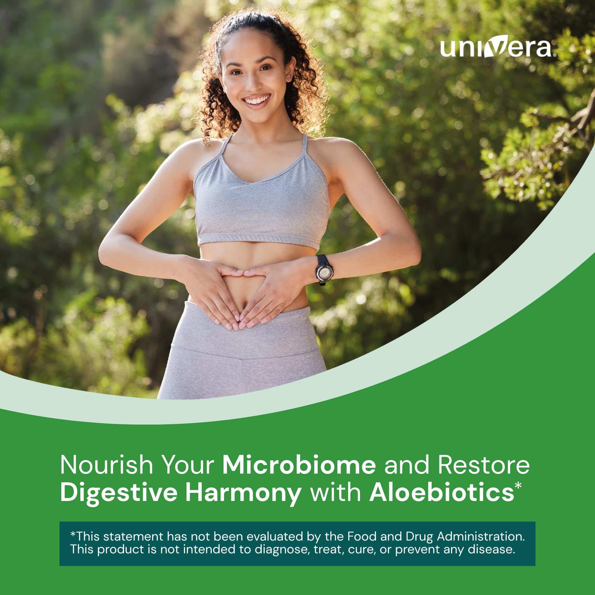 Univera Probiotics, Probiotics and Prebiotics 30 Billion CFUs with Organic Aloe Vera -14 Strains, Digestive Enzymes for Adults - Vegan, AloeBiotics, 60ct.