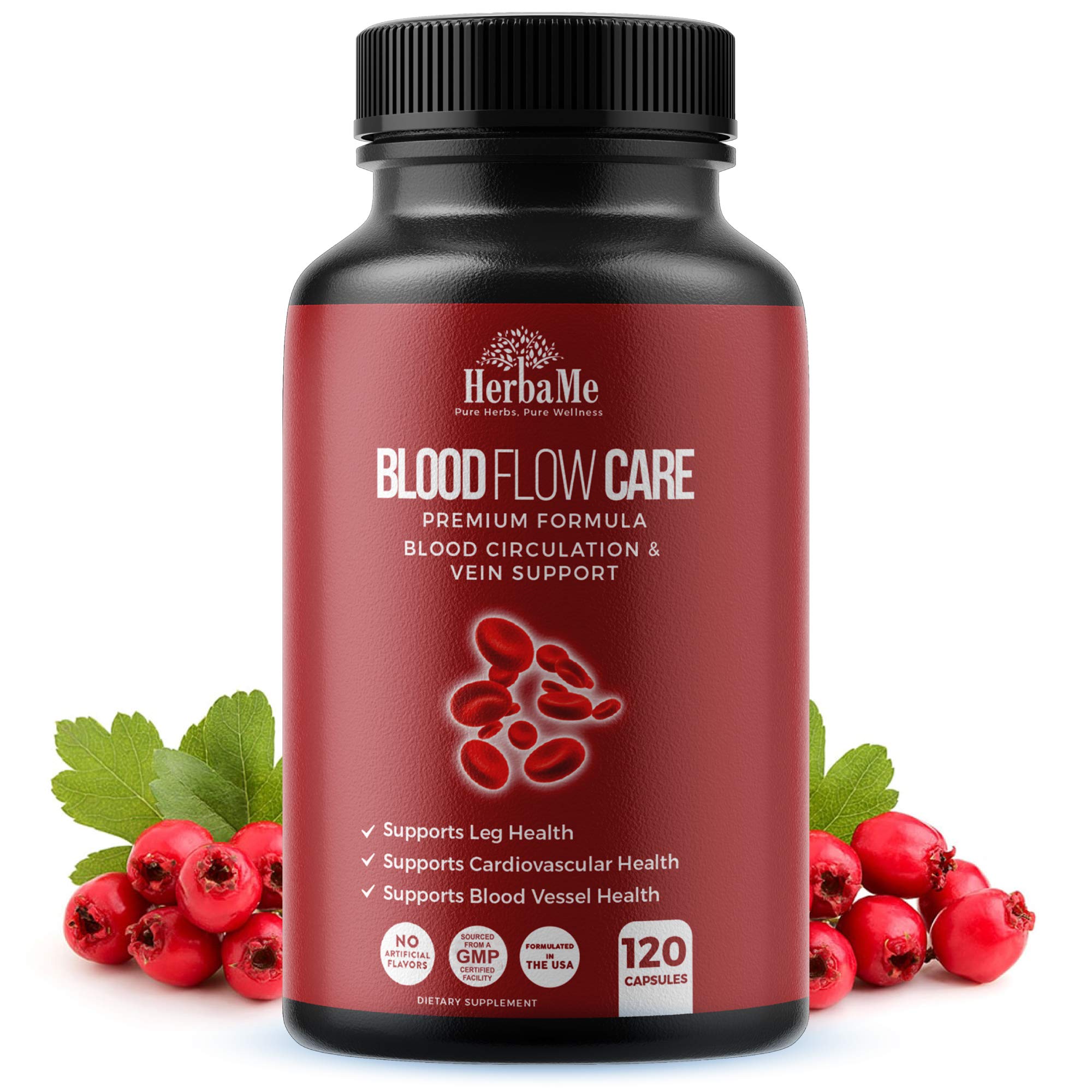 HerbaMe Blood Flow Care Blood Circulation & Leg Vein Support, 120 Capsules