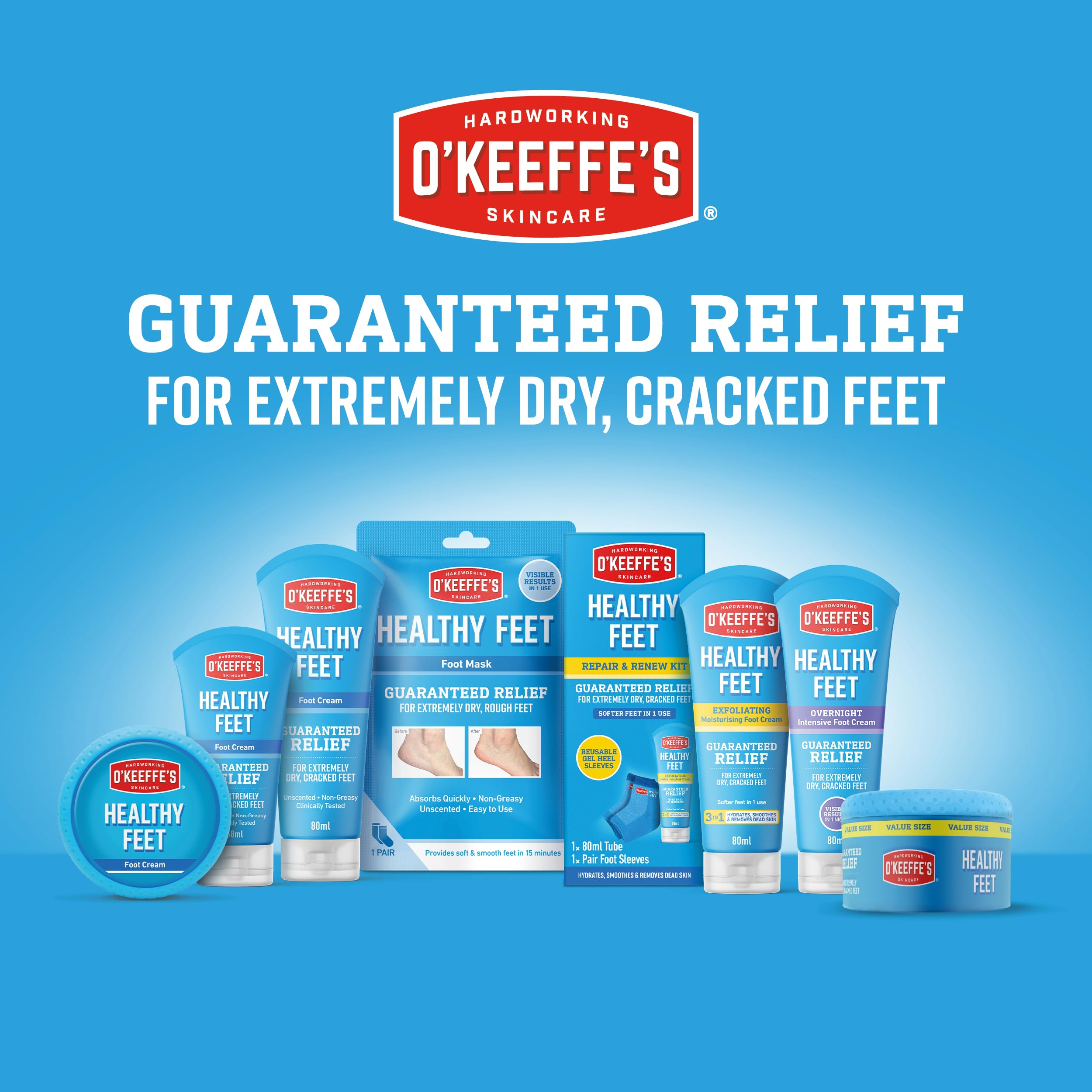 O’Keeffe’s Healthy Feet Foot Mask – Intensive Moisturising Sock Treatment for Extremely Dry, Rough Feet & Cracked Heels – Visible Results in One Use (2 Pairs)
