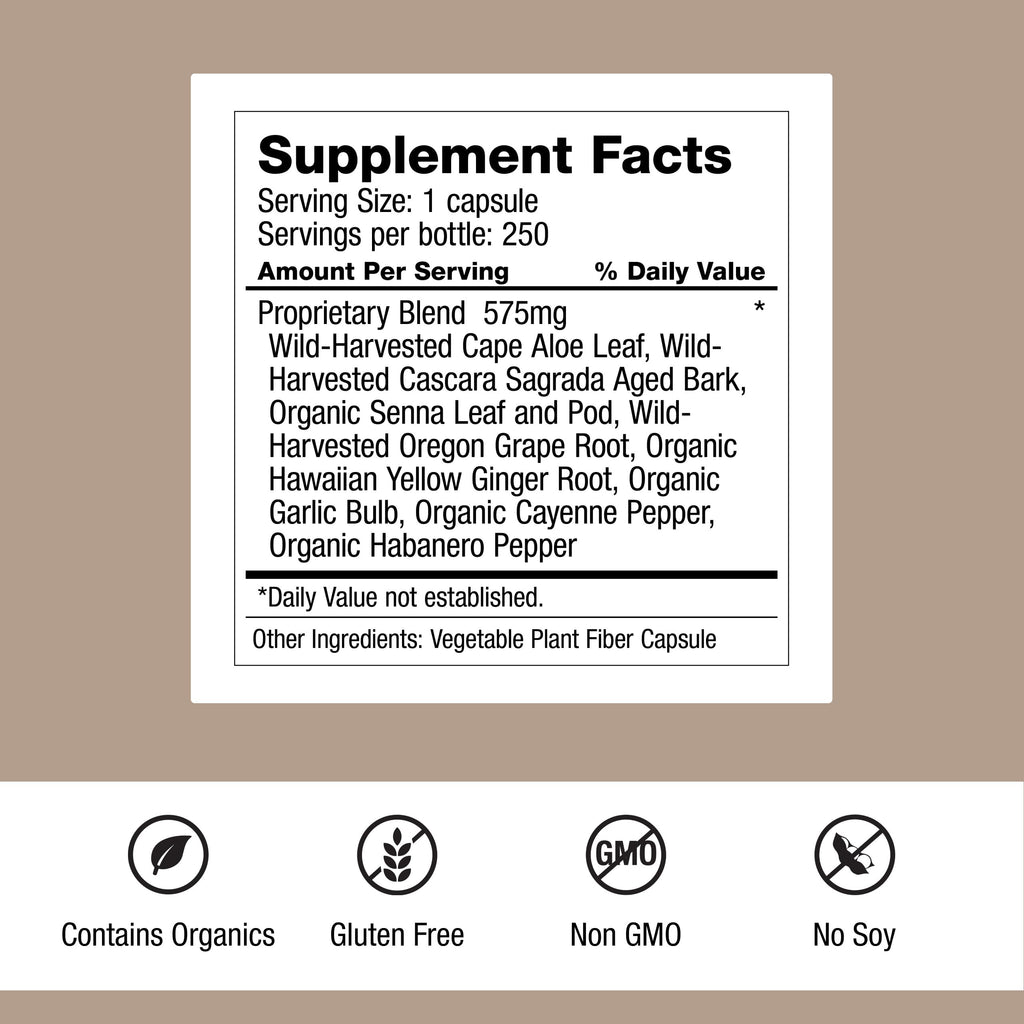 Dr. Schulze's Intestinal Formula #1 - Bowel Movement Supplement for Colon Health Support - Bloating & Constipation Relief - Intestinal Cleanse - All-Natural - Plant-Based - Vegan - 250 Count
