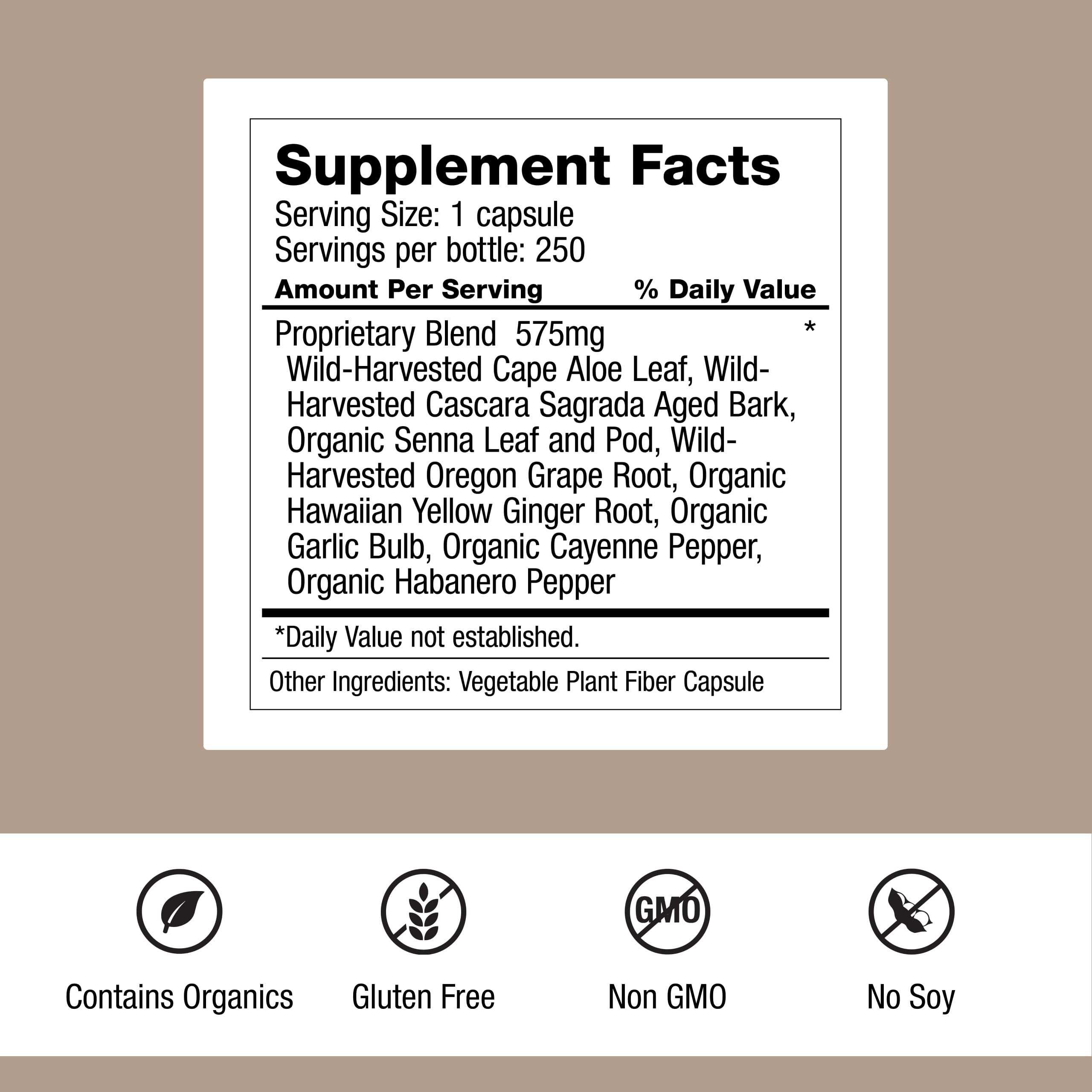 Dr. Schulze's Intestinal Formula #1 - Bowel Movement Supplement for Colon Health Support - Bloating & Constipation Relief - Intestinal Cleanse - All-Natural - Plant-Based - Vegan - 250 Count