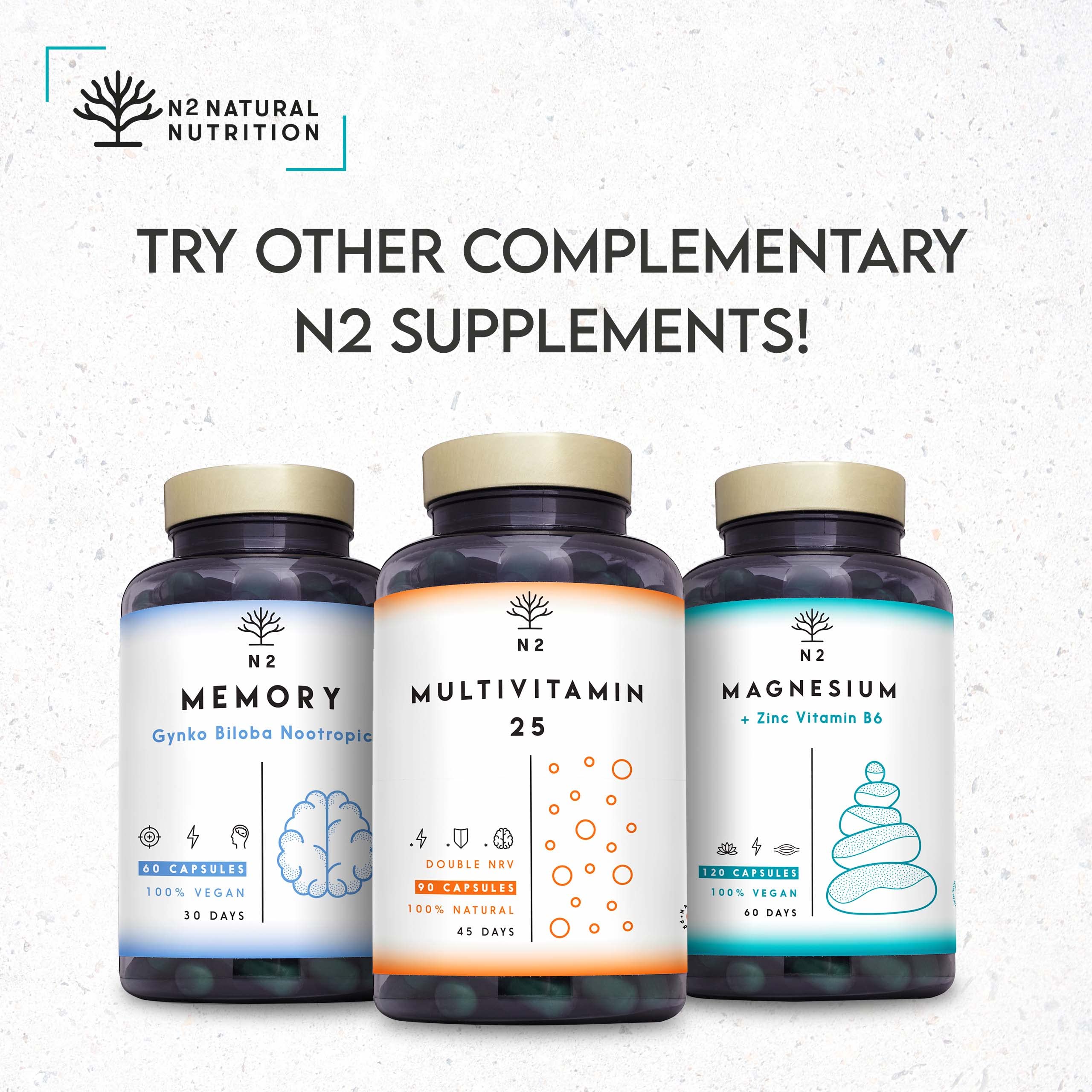 Vitamin B Complex High Strength. Vitamin B12, B9 (folic Acid), B7 (Biotin), B6, B5, B3, B2, B1,Inositol. Improves Mental Performance and Reduces Fatigue. 150 Capsules. Vegan. CE. N2 Natural Nutrition