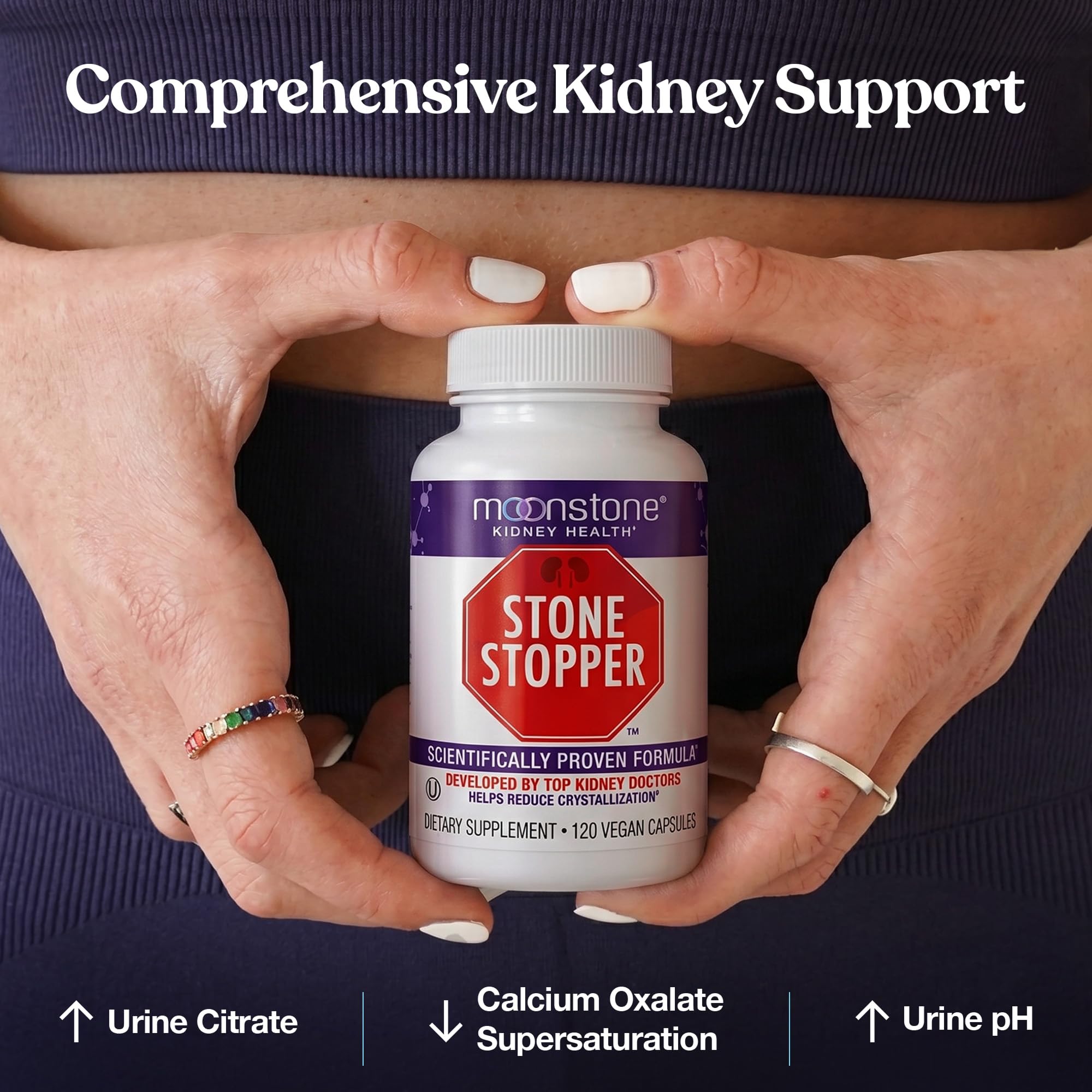 Moonstone Stone Stopper Capsules, Kidney Stone Prevention, Calcium Oxalate Protector, Alkali Citrate Support Supplement, Developed by Urologists to Support Kidney Health, 90 Day Supply (360 Count)