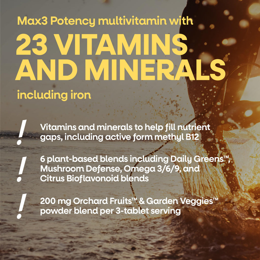 Nature's Way Alive! Max3 Potency Daily Multivitamin with Iron, High Potency Adult Multivitamins to Support Cellular Energy Metabolism, Heart, and Muscle Function* for Women & Men, 180 Tablets