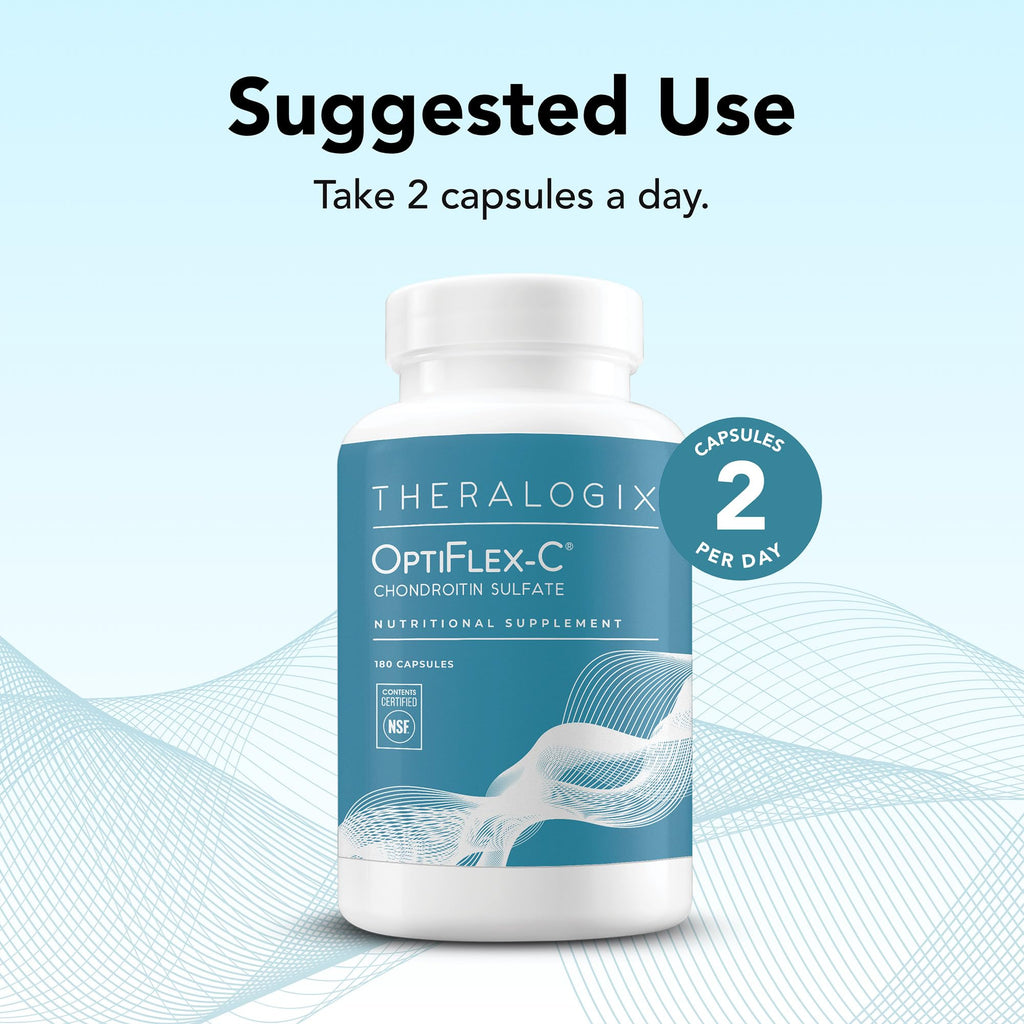 Theralogix OptiFlex-C Chondroitin Sulfate - 90-Day Supply - Chondroitin Capsules - Support Healthy Joint Function and Mobility - Joint Support Supplement for Women & Men - NSF Certified - 180 Capsules