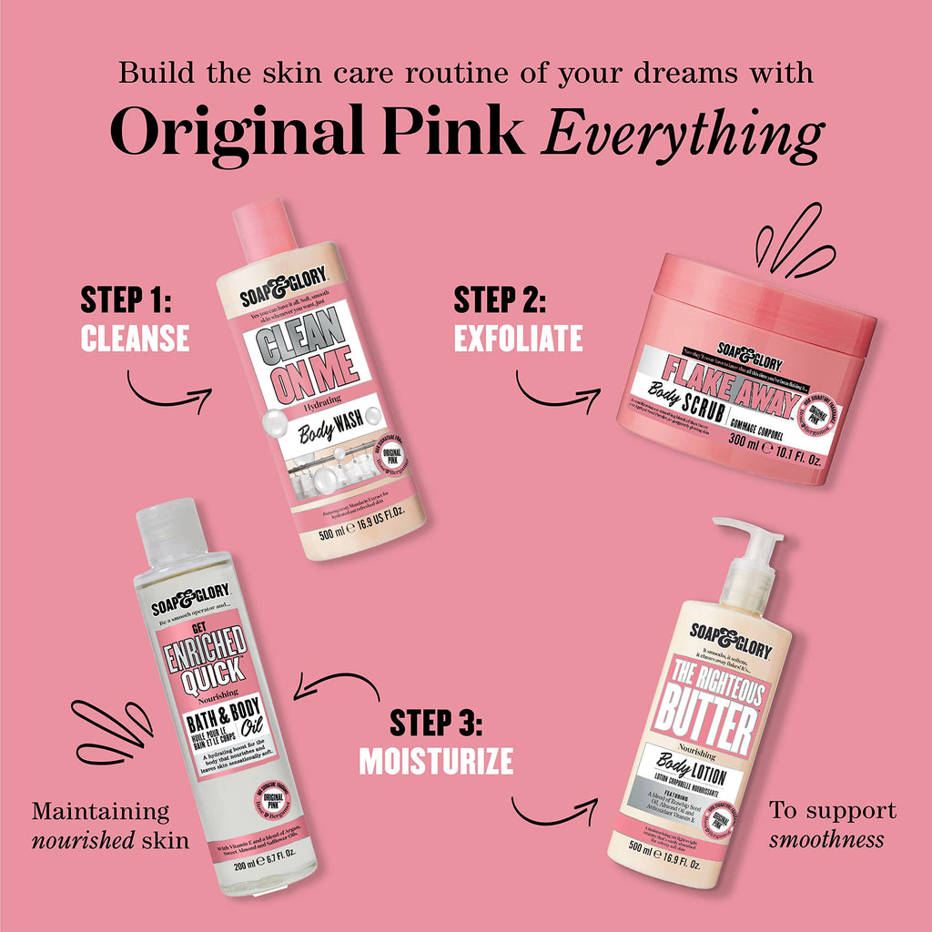 Soap & Glory Perfect Zen Nourishing Bath & Shower Oil - Lavender Oil & Tonka Bean Scented Body Care - Vitamin E & Argan Oil Body Moisturizer - Foaming Bath Oil (200ml)