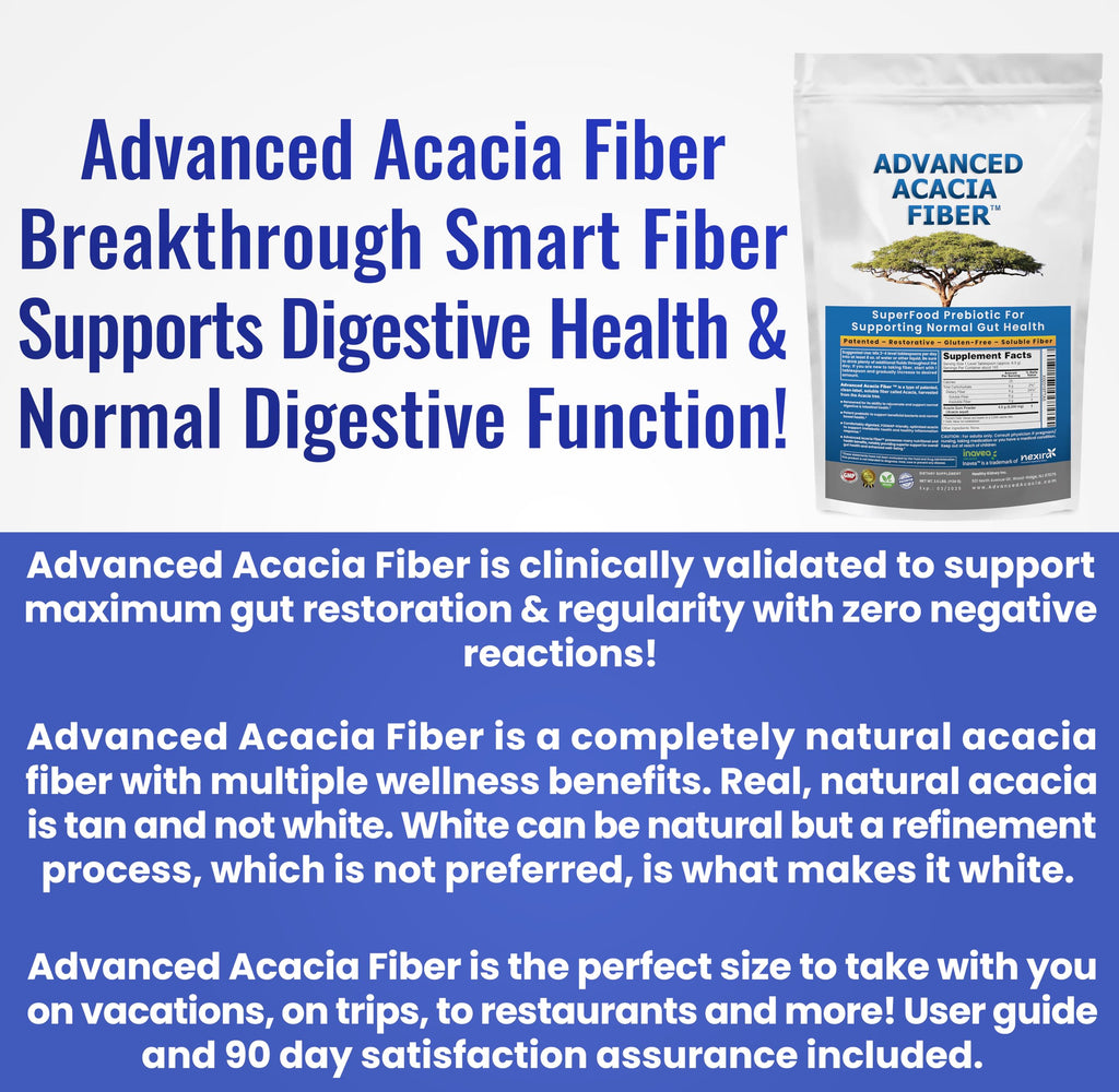 Organic Advanced Acacia Fiber Powder 40oz (2.5 lbs) - Soluble Fiber Leaky Gut Repair Powder. Natural Supplement for Gut Health, Regularity, Digestive Rejuvenation