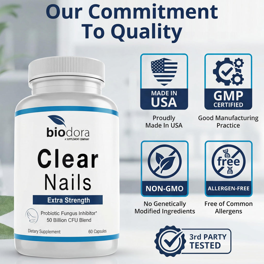Biodora Oral Probiotic Antifungal Pills - Extra Strength Nail Fungus Eliminator | Toenail Fungal Inhibitor - Clear Nails Supplement | 50 Billion CFU (60 Capsules)