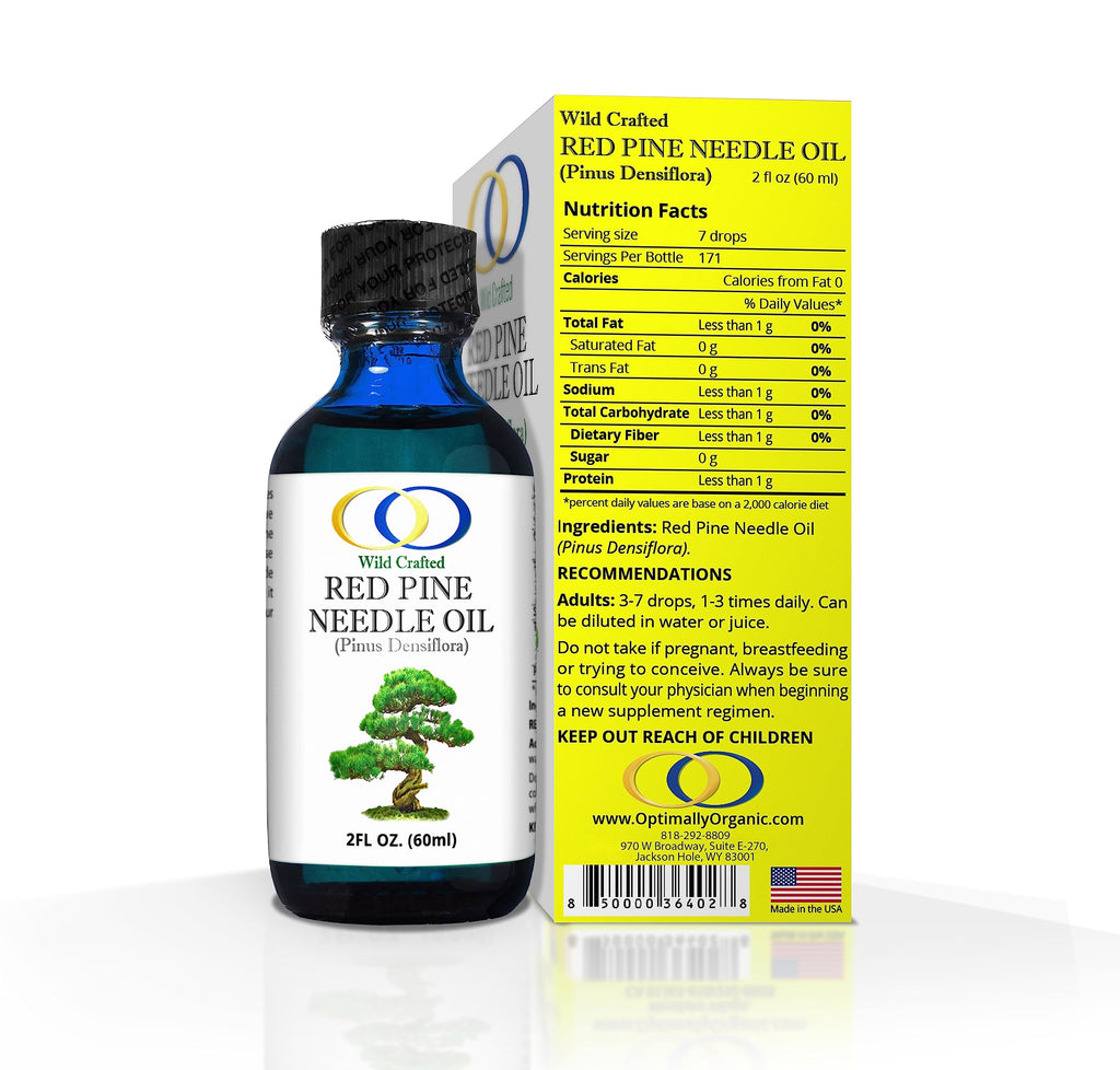 Optimally Organic Red Pine Needle Oil 2oz - Spike-Off- Daily Drops for Extreme Immune Support - BioActive Cell & DNA Support - 1290 Drops - 3 to 7 Drops Per Dose -Vegan Body Cleanse - Longevity Oil
