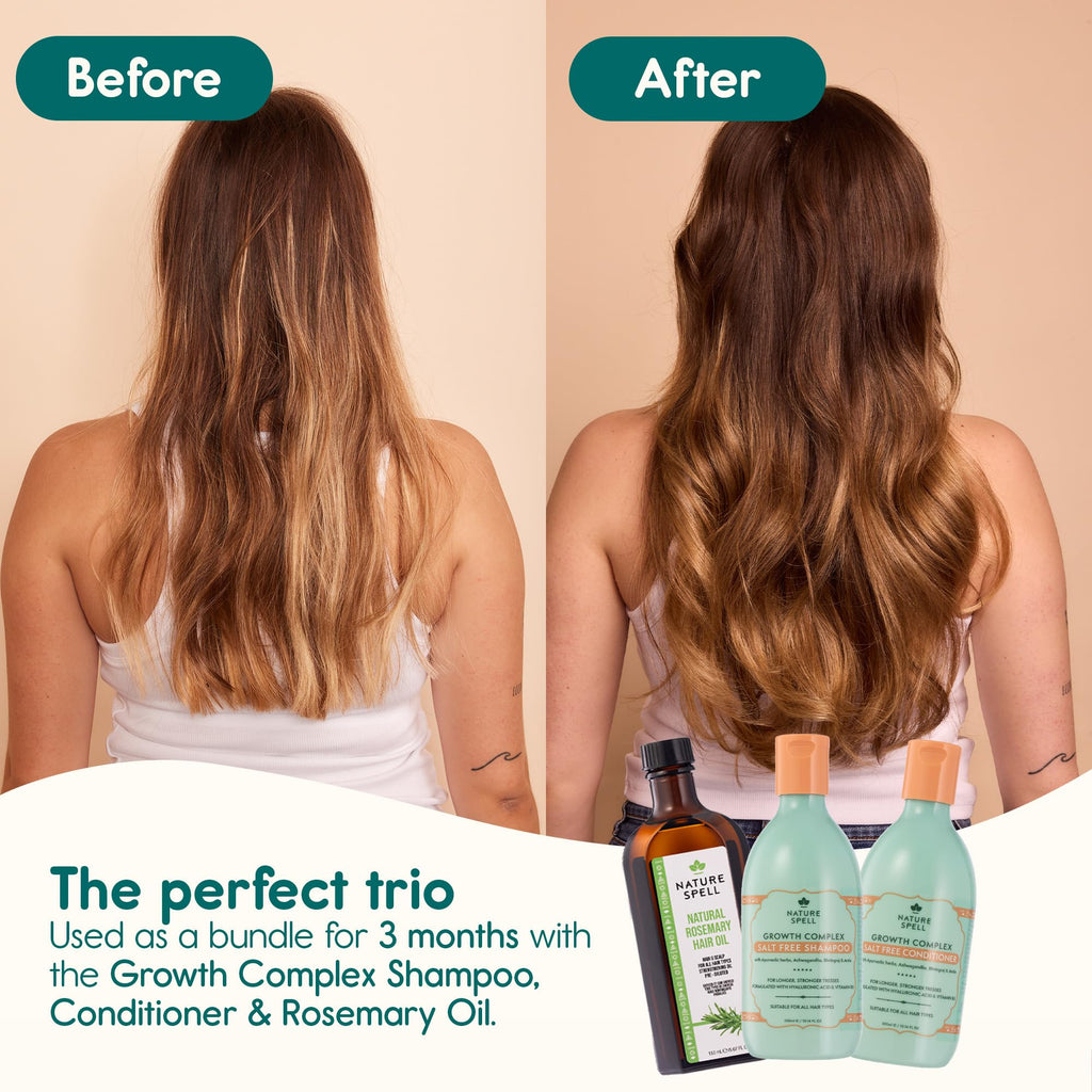 Nature Spell Hair Growth Trio, with Rosemary Oil, Shampoo & Conditioner Set