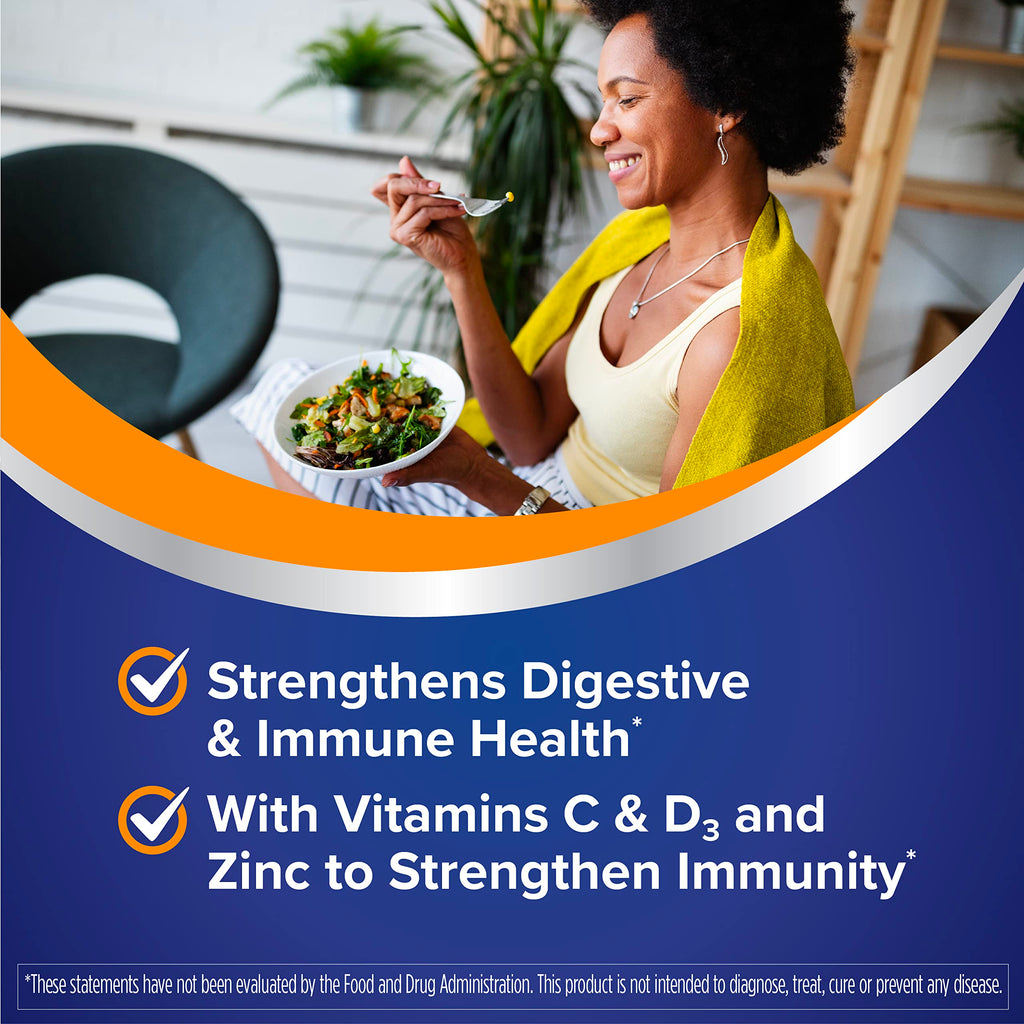 Florastor Advanced Immunity Boost Daily Probiotic & Immune Support Supplement for Women and Men, Saccharomyces Boulardii CNCM I-745 Plus Zinc, Vitamin C & D3 (30 Capsules)
