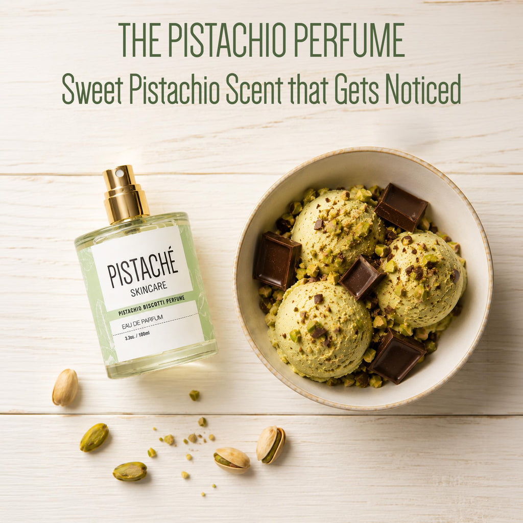 Pistaché Skincare Pistachio Biscotti Perfume Eau de Parfum | Nutty & Sweet Boyfriend Butter Scent | Long-Lasting Fragrance, 3.38 oz