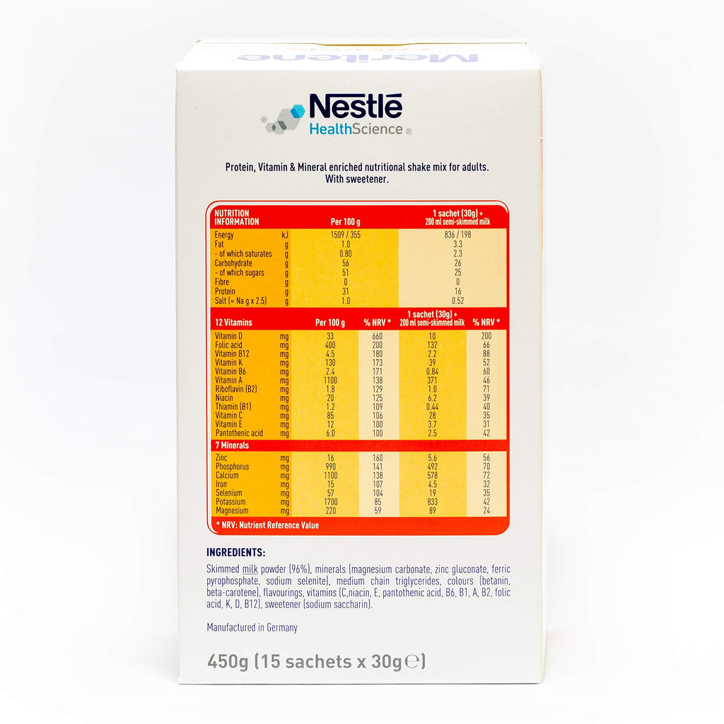 Meritene Energis Strawberry Protein Shake | 30g Powder Sachets, Pack of 15