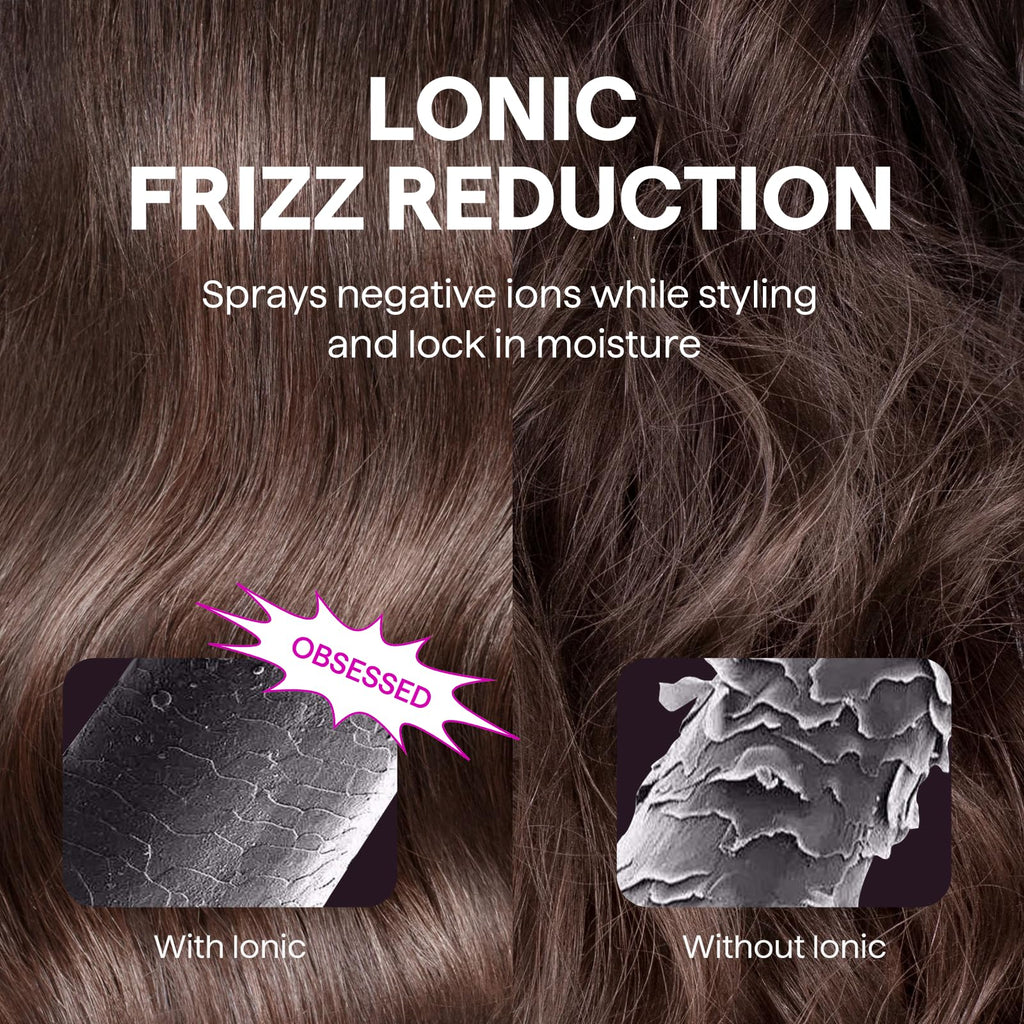 Wavytalk Updated Version Thermal Brush for Blowout Look, Blowout Express 1.5 Inch Ionic Thermal Round Brush Makes Hair Smoother Get Natural Curls, Dual Voltage, Easy to Use