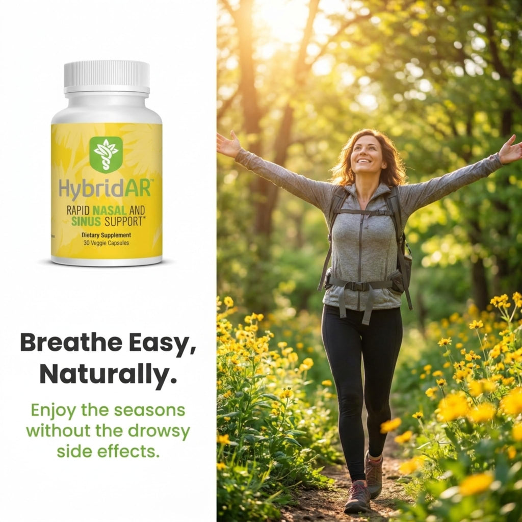 HybridAR Daily Immune & Seasonal Wellness Support – Herbal Formula with Quercetin, Butterbur, and Zinc – 30 Veggie Capsules