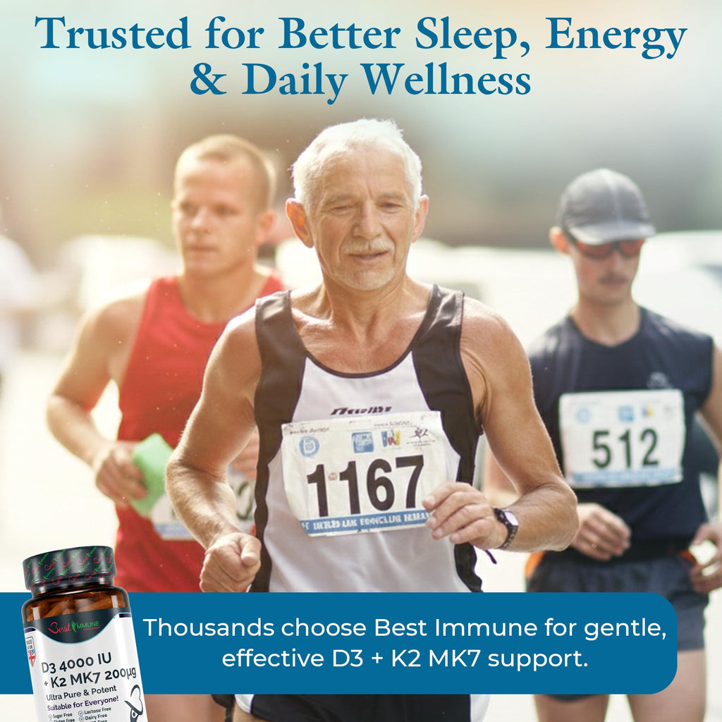 Best Immune, Vitamin D3 4000 IU & MK7 200 mcg Supplement, 100 Vegetarian Capsules