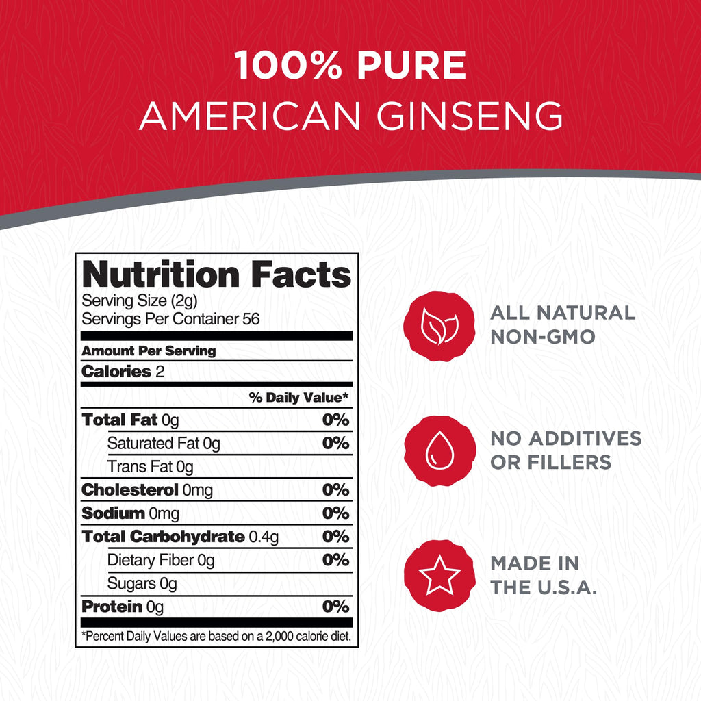 Dairyland American Ginseng Roots 西洋参 - 4 oz Pack of Wisconsin Ginseng Root - Authentic American Ginseng - Non-GMO, Gluten Free Whole Ginseng - Use This Herbal Supplement in Soup, Tea, Congee