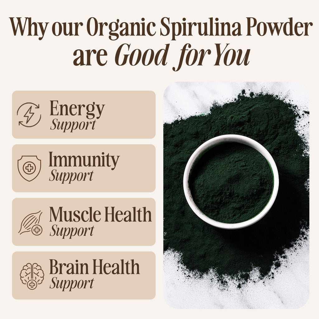 Sevenhills Wholefoods Organic Spirulina Powder 500g | Certified Organic | Nutrient-Dense | 100% Pure & Natural