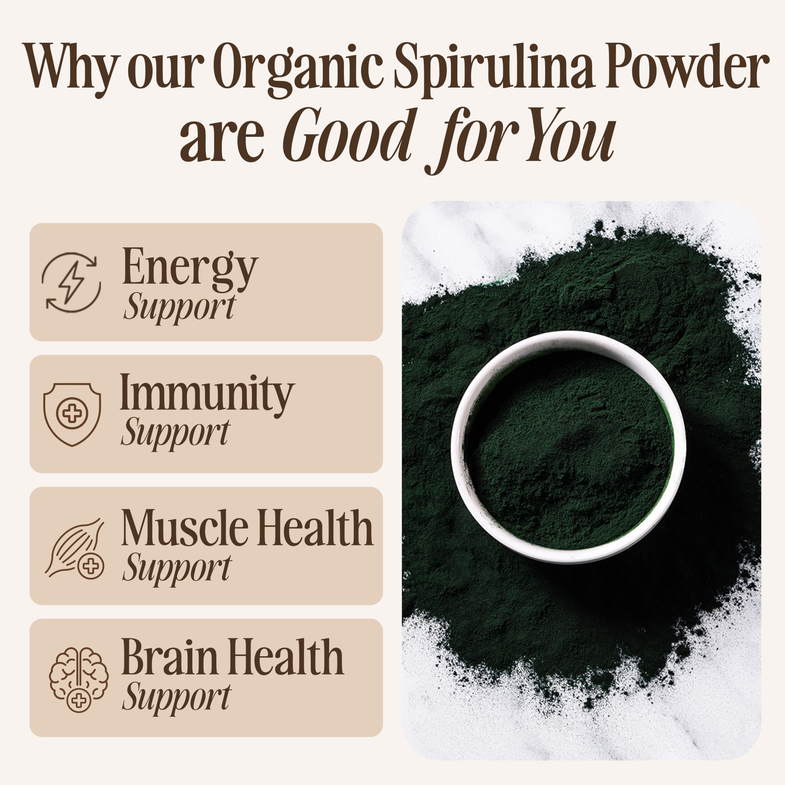 Sevenhills Wholefoods Organic Spirulina Powder 500g | Certified Organic | Nutrient-Dense | 100% Pure & Natural