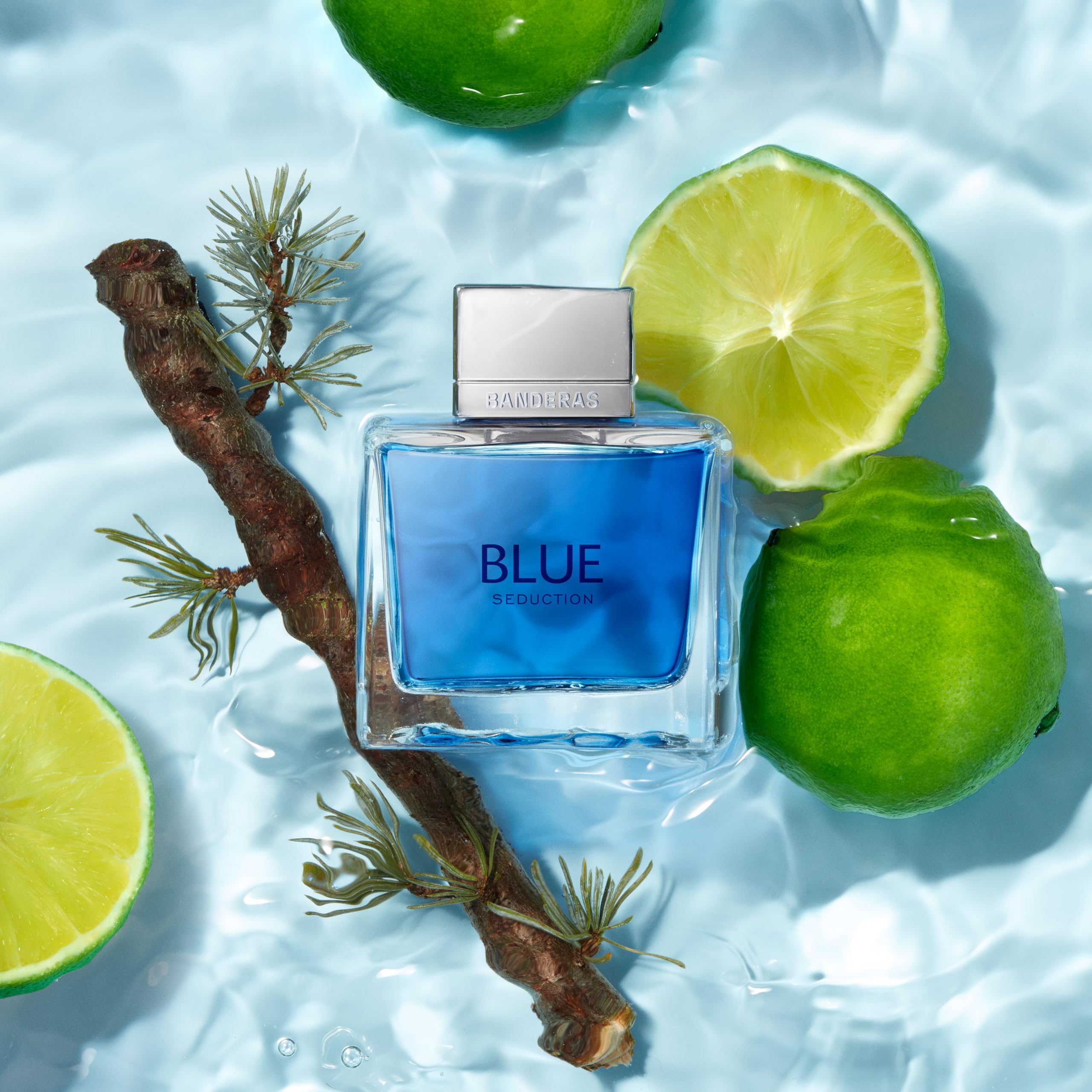 Banderas Blue Seduction Eau De Toilette for Men - Fresh, Romantic, Fruity Scent - Woody, Aquatic Notes of Apple, Sea Water - Ideal for Day Wear - 3.4 Fl Oz
