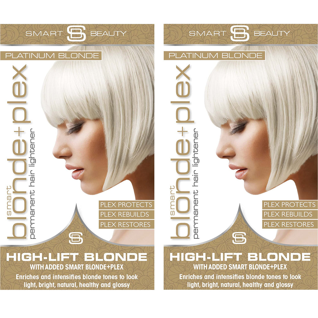 Platinum Blonde Hair Dye with added Plex Hair Care Conditioner, Permanent Hair Colour with Natural Platinum Hair Toner for Blonde Hair, Vegan Hair Dye, Cruelty-Free - Smart Beauty (Pack of 2)