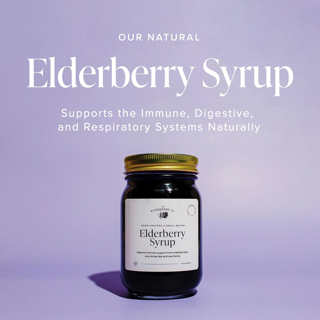The Elderberry Co. Elderberry Syrup with Aronia Berries Natural Immune Support for Kids and Adults (16 oz.)