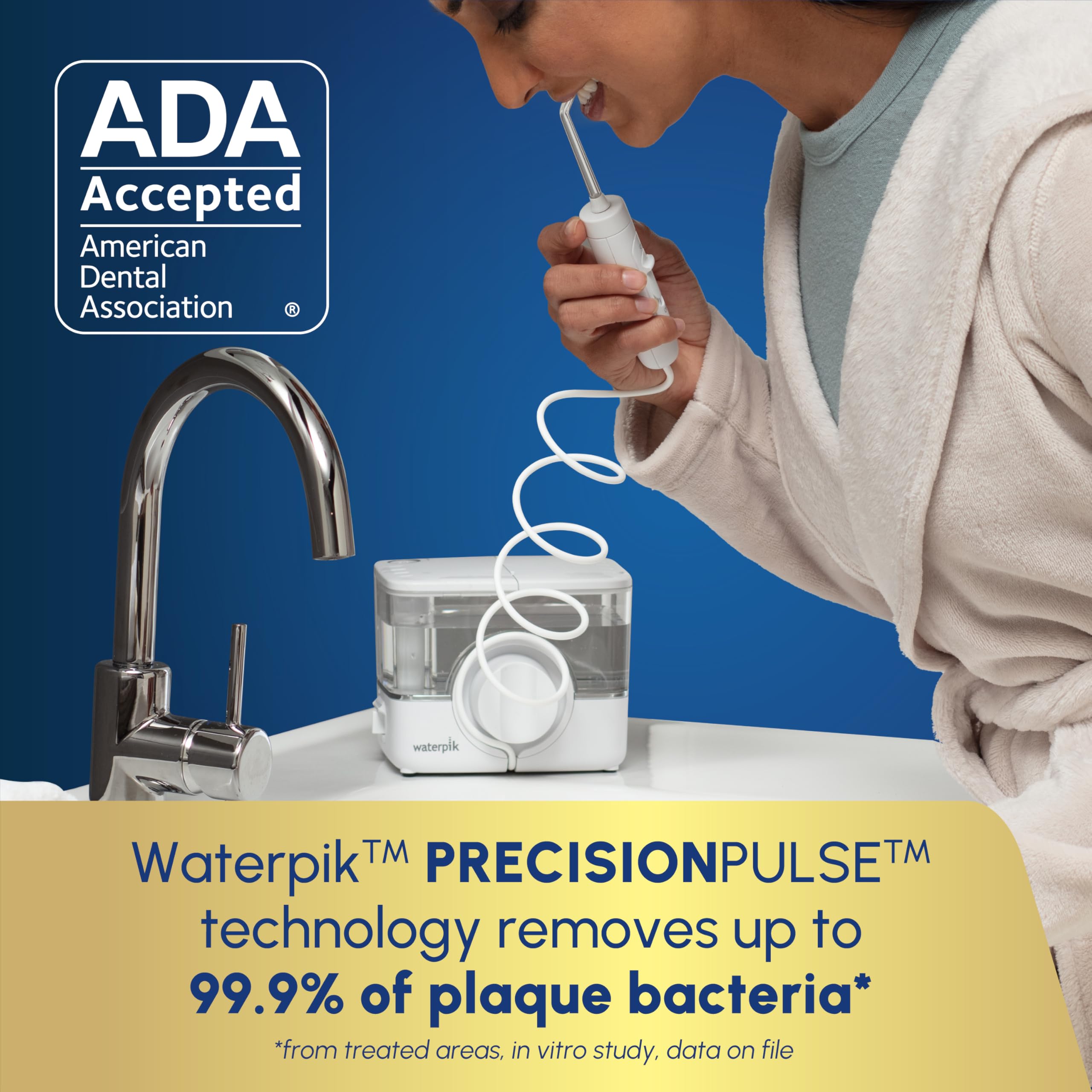 Waterpik ION Professional Water Flosser, Rechargeable and Portable for Teeth, Gums, Braces, 10 Settings, 7 Flossing Tips For Multiple Users And Needs, ADA Accepted, WF-12 White, Packaging May Vary